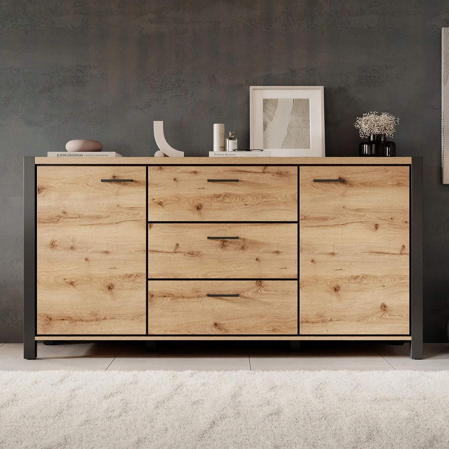 Acapulco - Dressoir - Eiken/zwart - 180x41x91 cm - Image 3