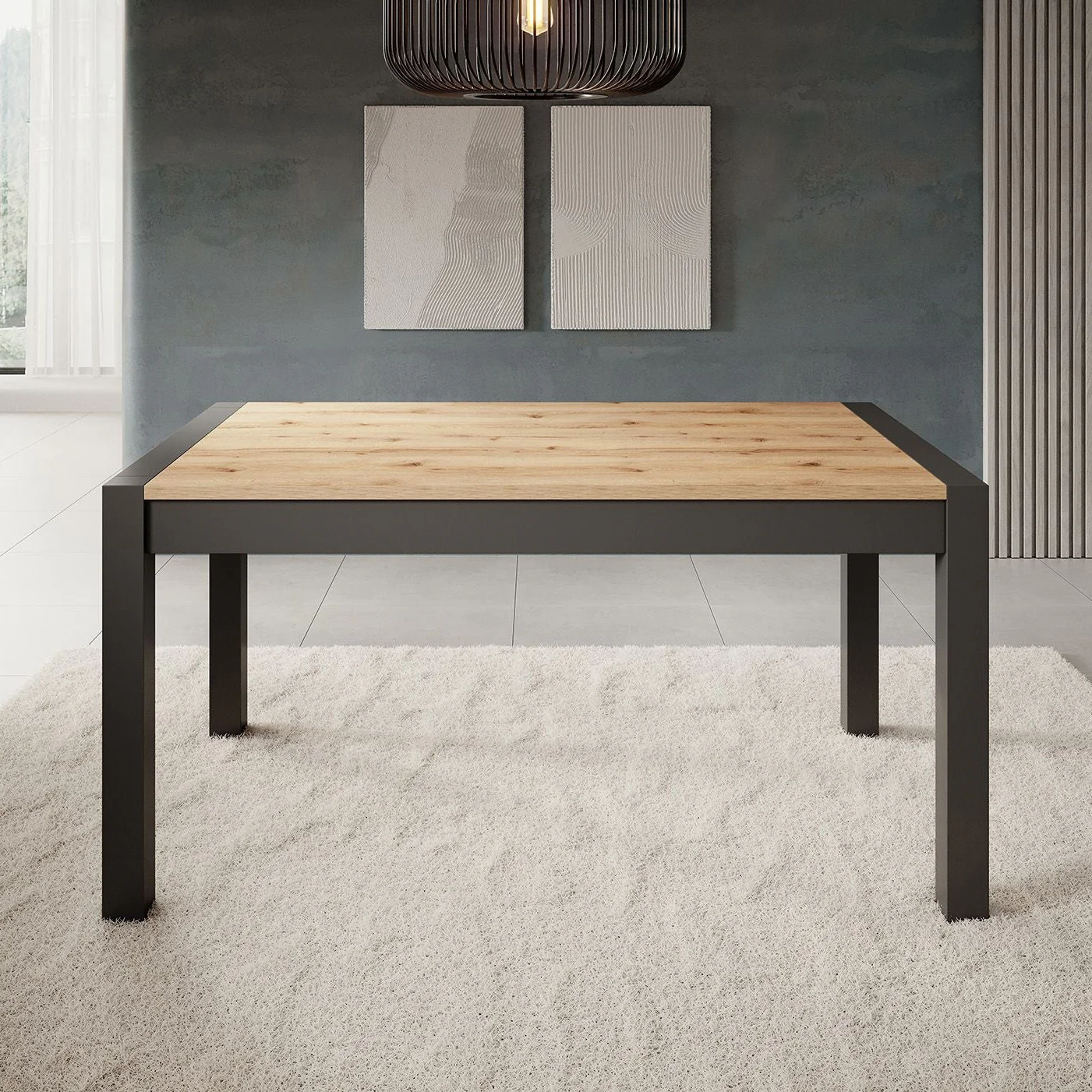 Acapulco - Eetkamertafel - Eiken/zwart - 160x90x79 cm - Image 3
