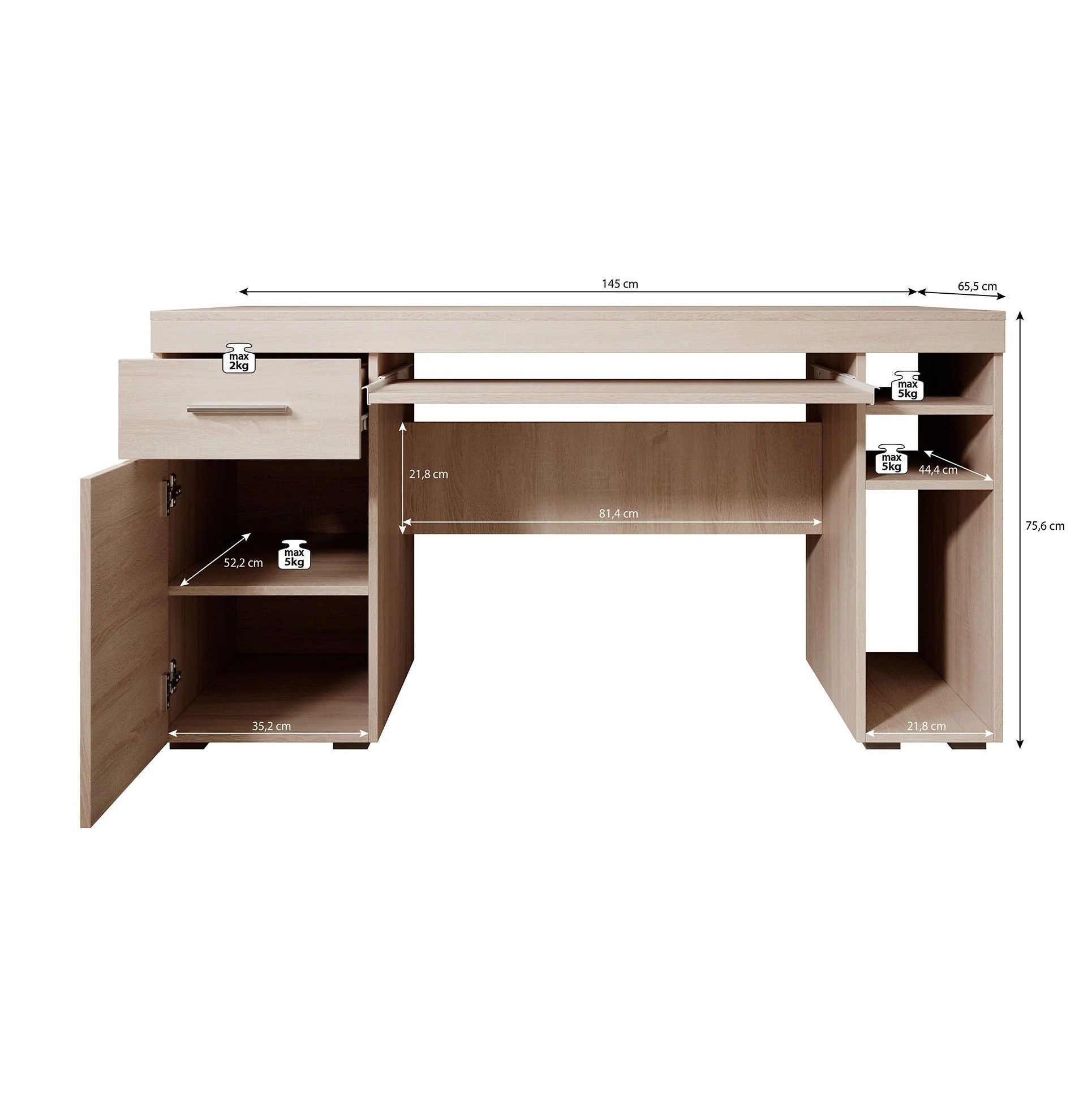 Acta - Bureau - Eiken - 145x66 cm - Image 5
