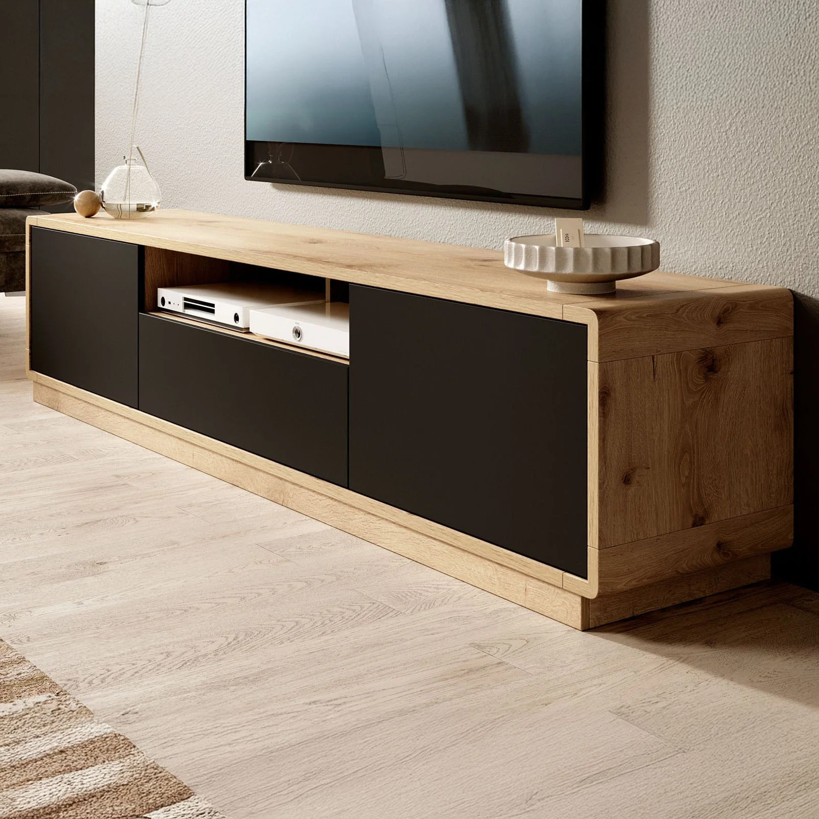 Acuna - TV-Meubel - Zwart/eiken - 200 cm - Image 4