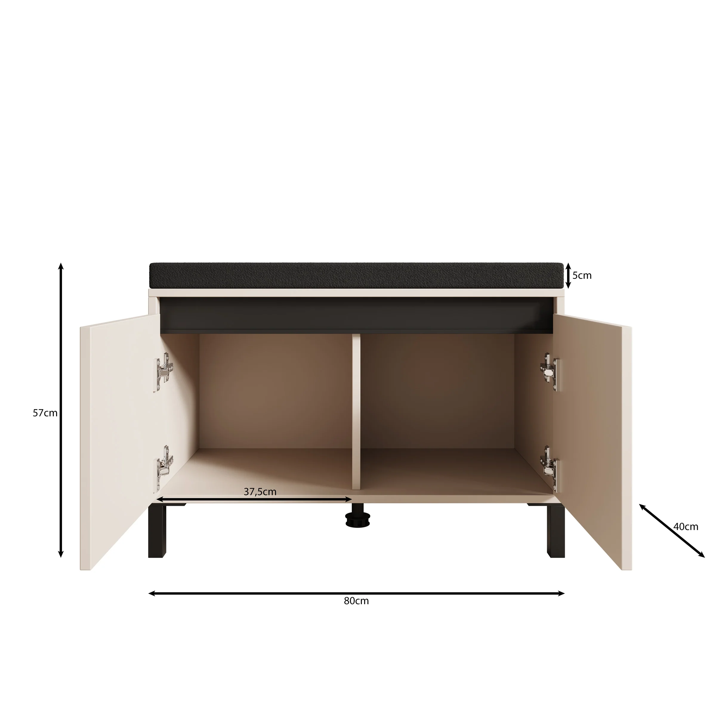 Alessa - Schoenenkast - Eiken - 80x40x57 cm - Image 6
