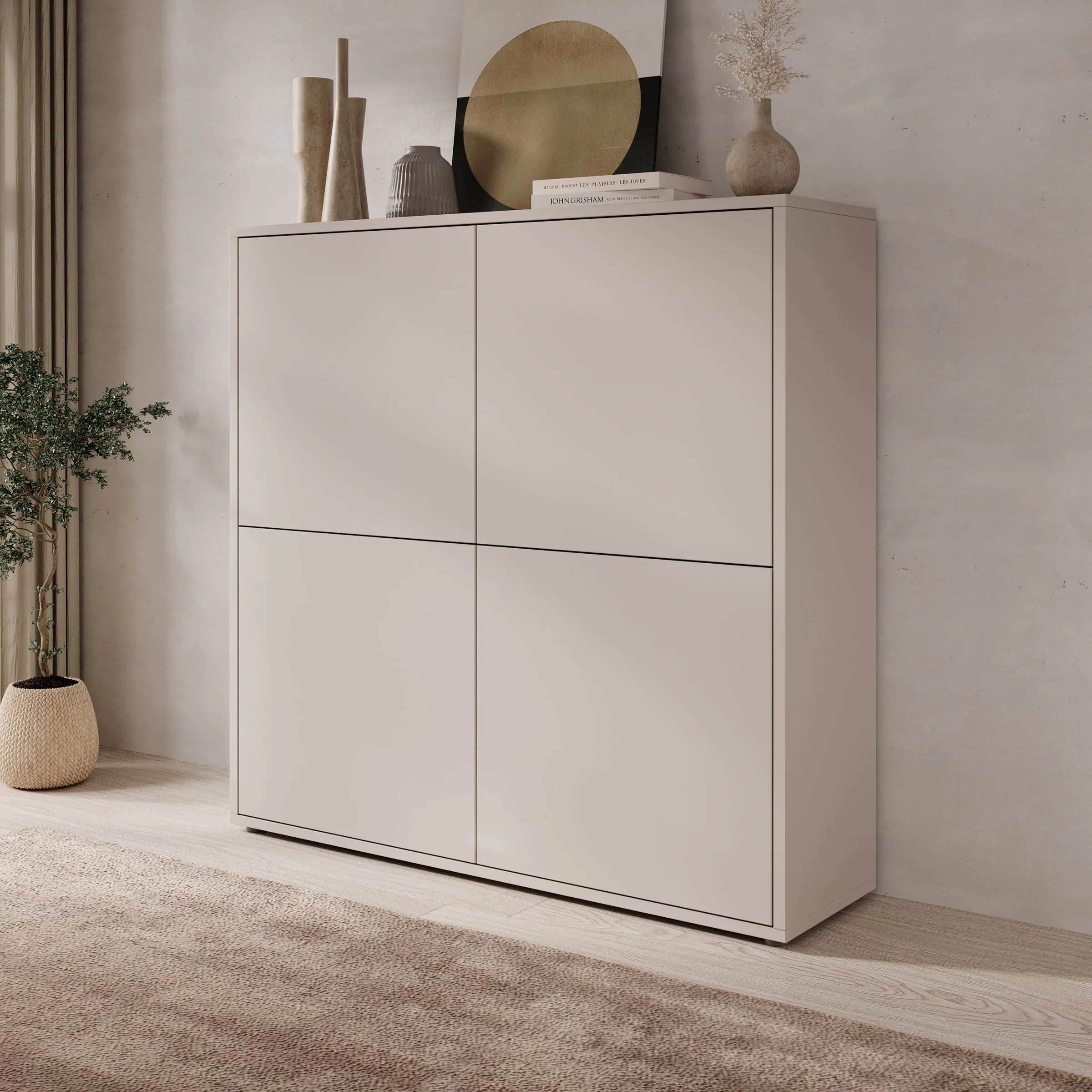 Amber - Dressoir - Beige - 125x35x122 cm