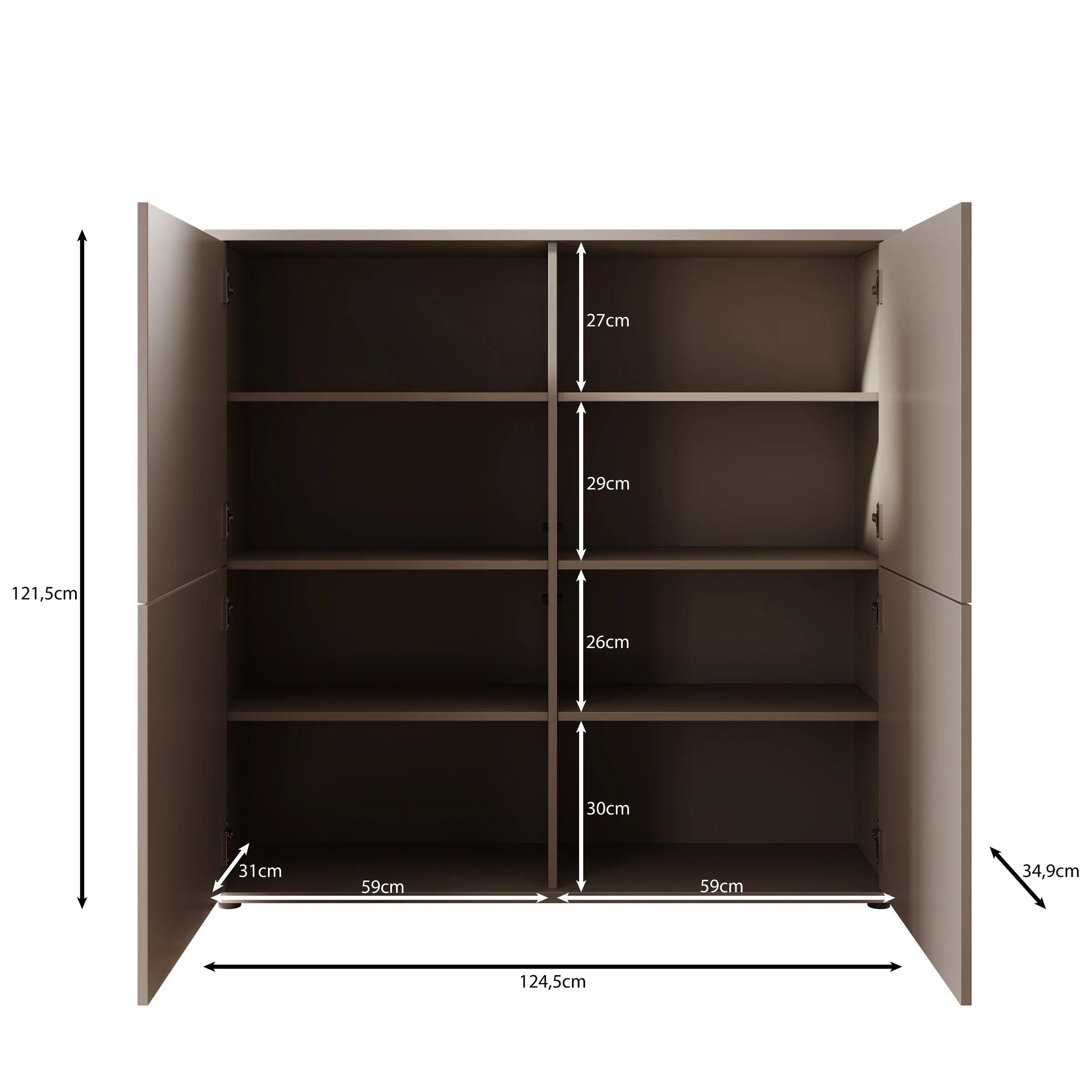 Amber - Dressoir - Beige - 125x35x122 cm - Image 5