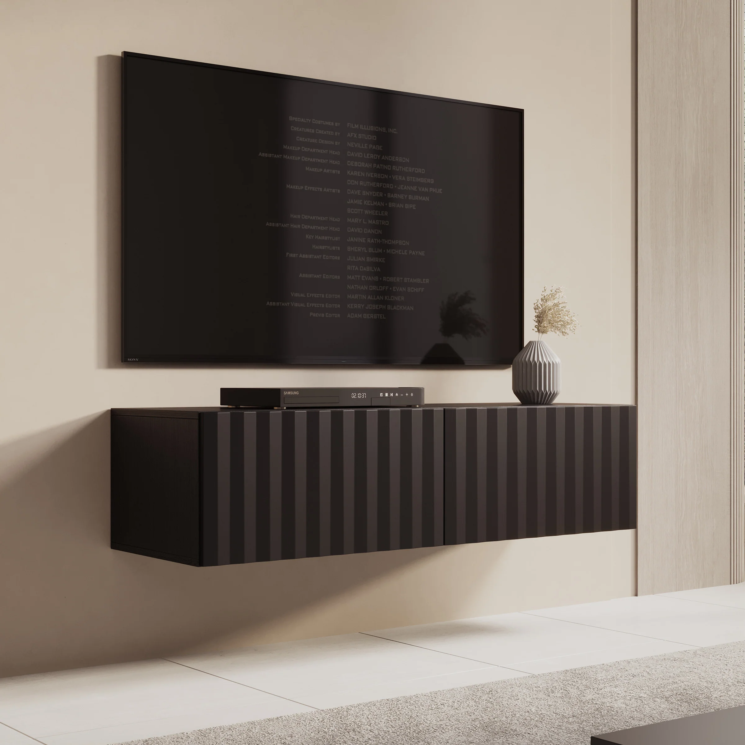 Angelina - TV-Meubel - Zwart - 128 cm