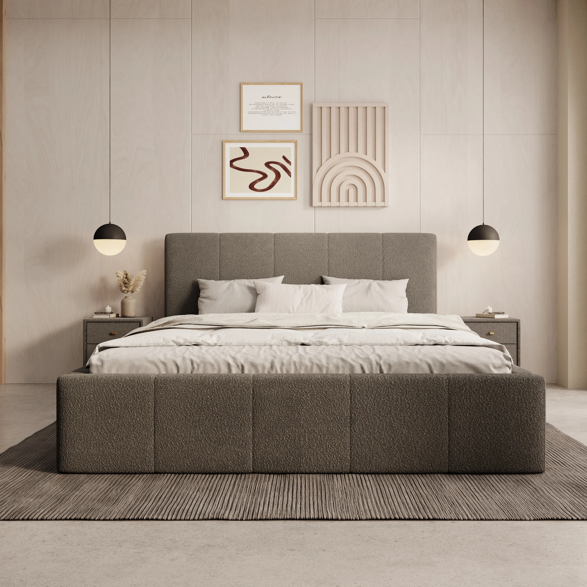 Anobon - Tweepersoonsbed - Grijs - 160x200 cm - Image 2