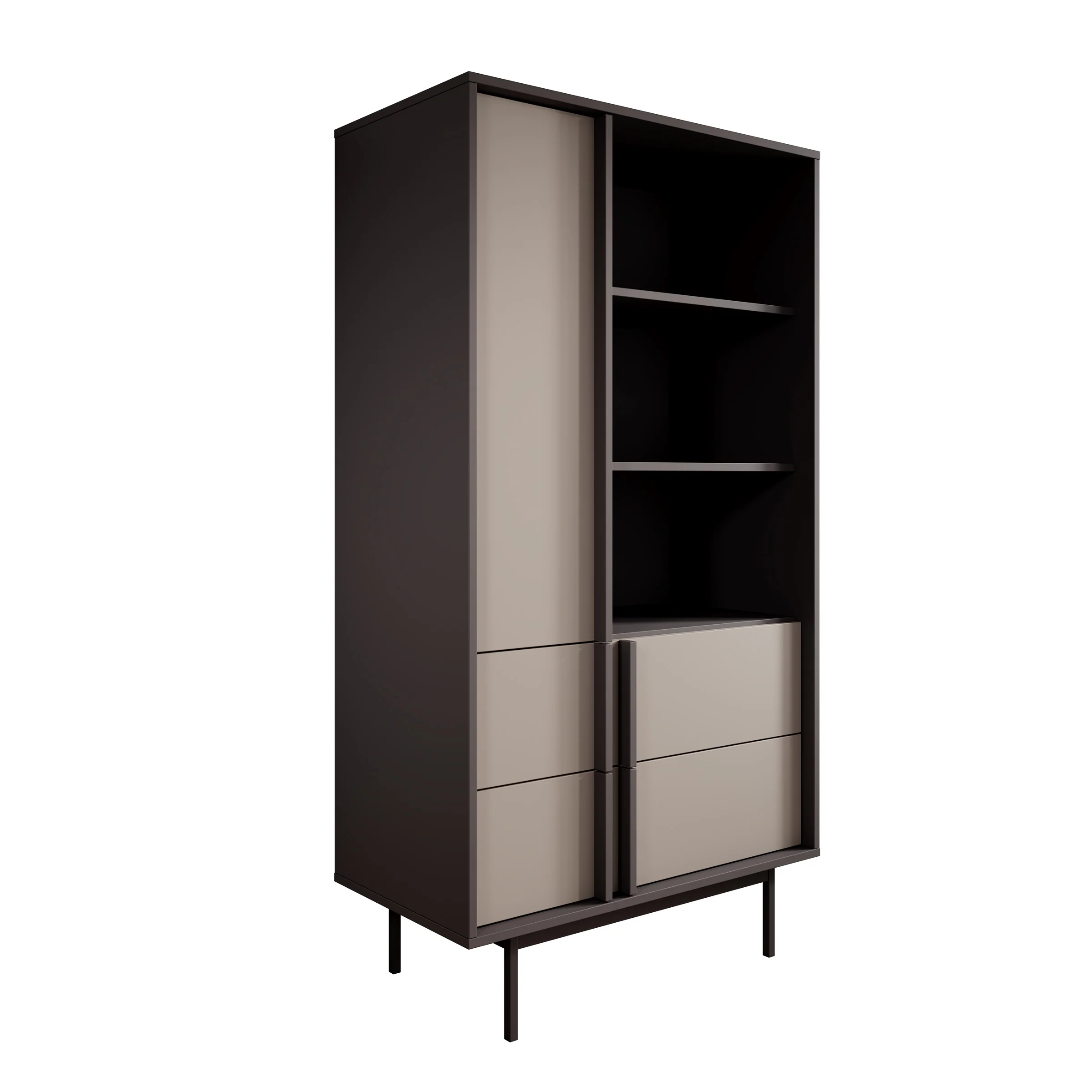 Antigo - Boekenkast - Beige/Antraciet - 83x43x155 cm - Image 7