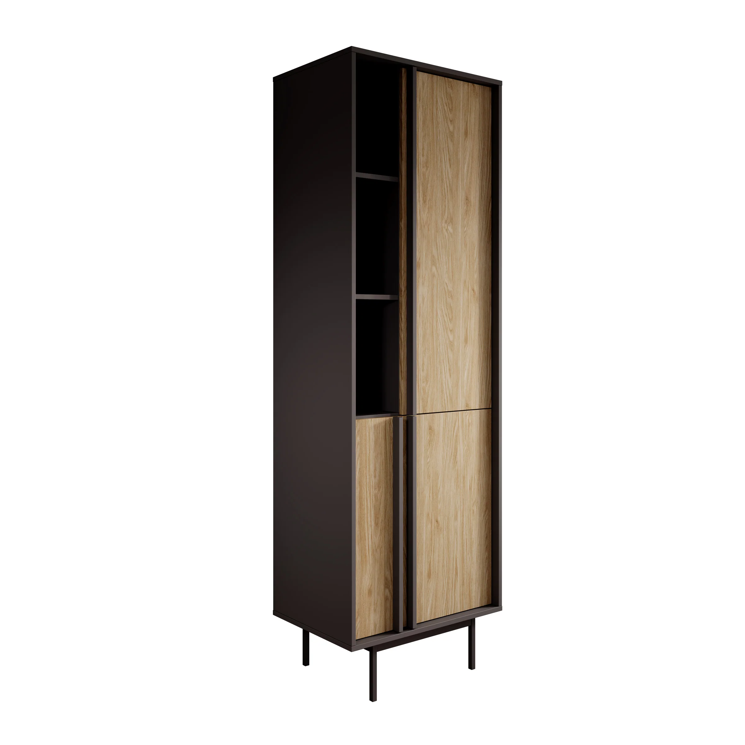 Antigo - Boekenkast - Eiken/Antraciet - 63x43x195 cm - Image 6
