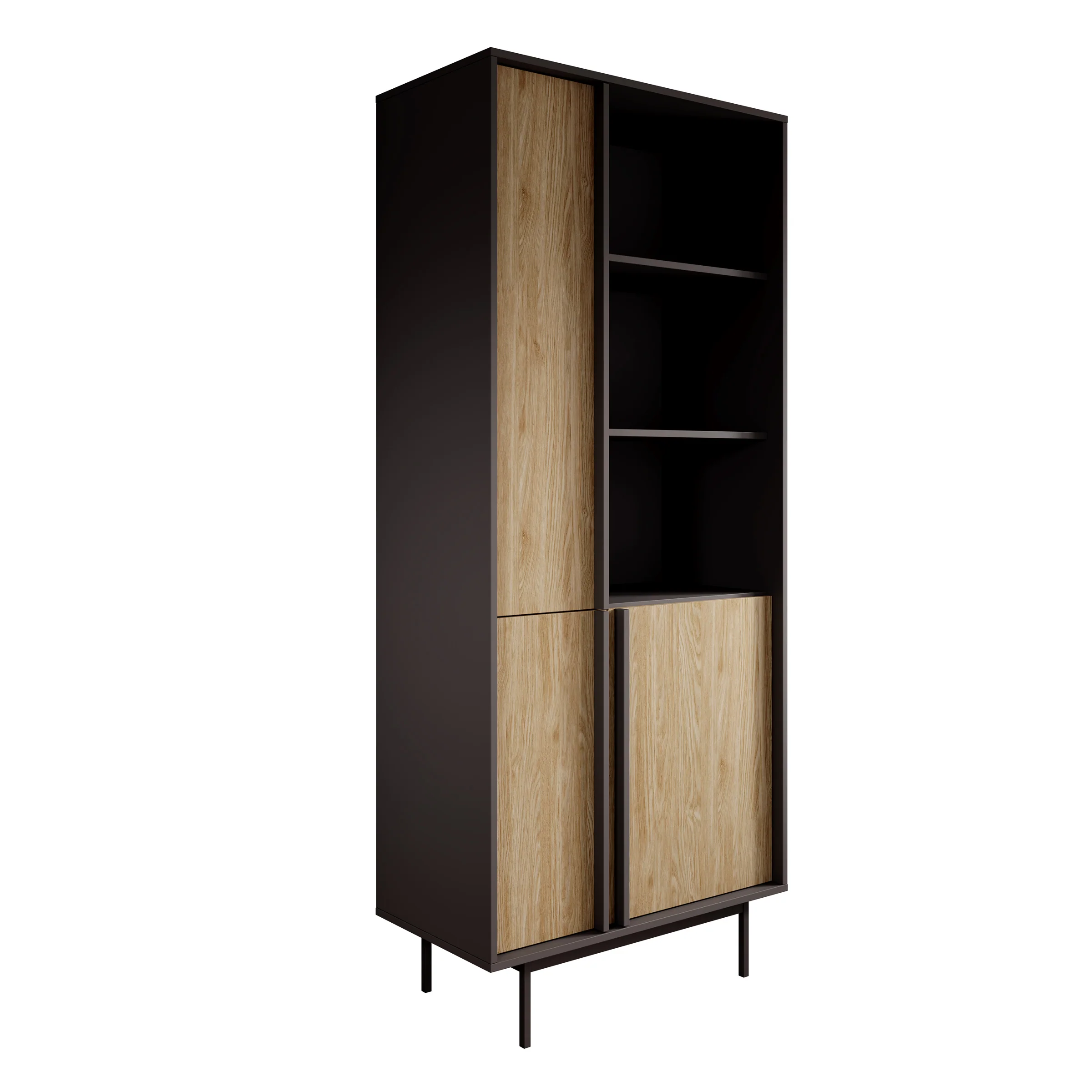 Antigo - Boekenkast - Eiken/Antraciet - 83x43x195 cm - Image 6