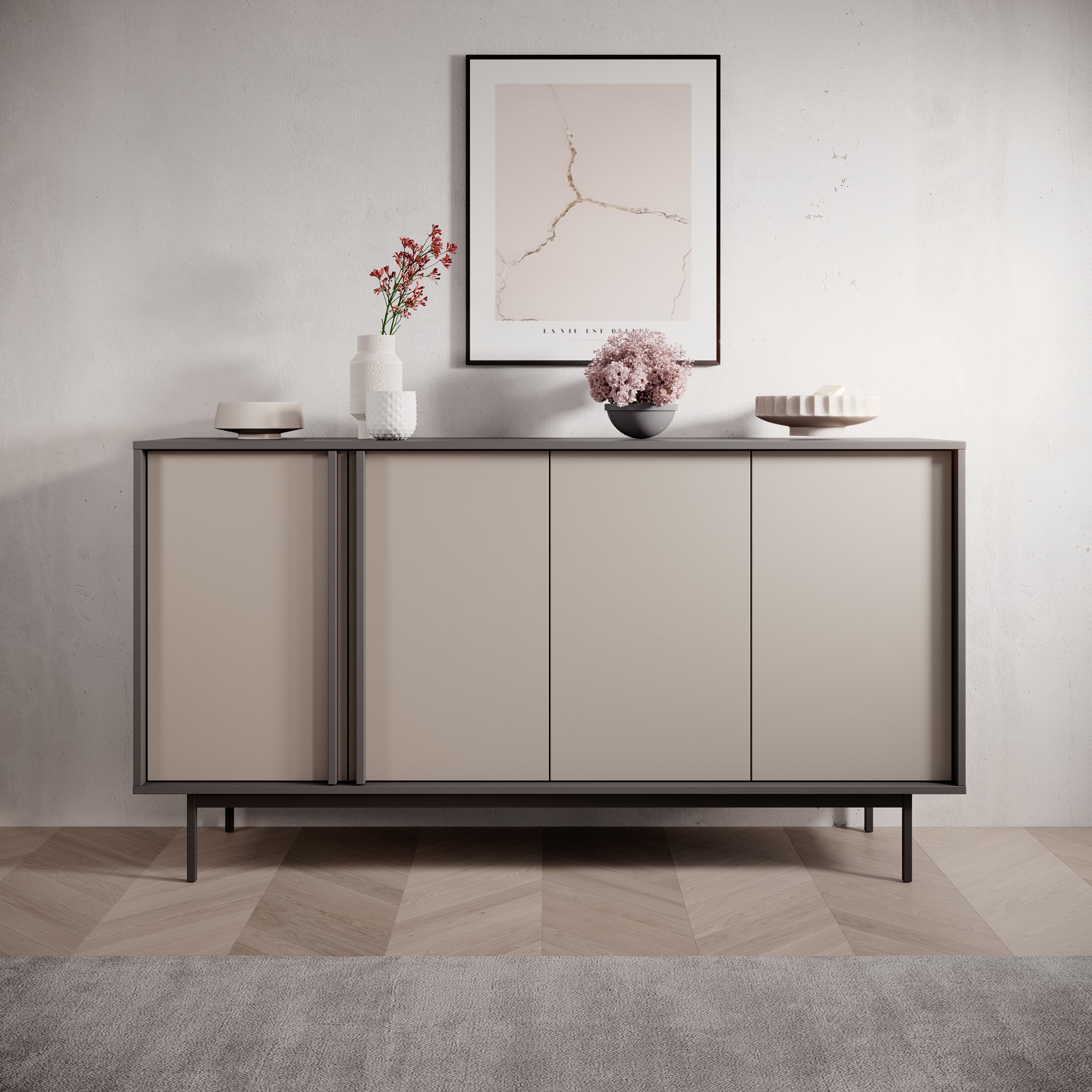 Antigo - Dressoir - Beige/Antraciet - 163x43x87 cm - Image 3
