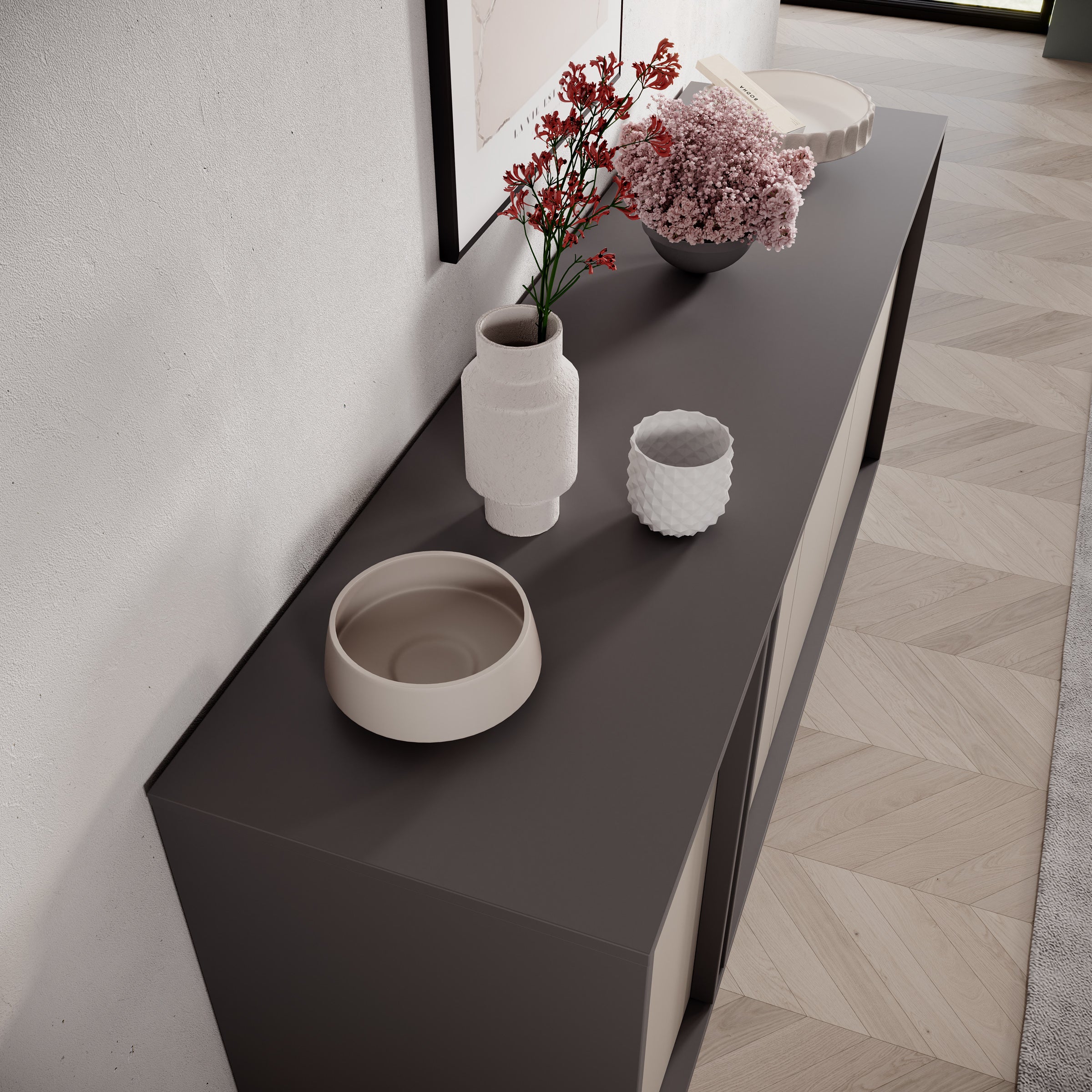 Antigo - Dressoir - Beige/Antraciet - 163x43x87 cm - Image 5