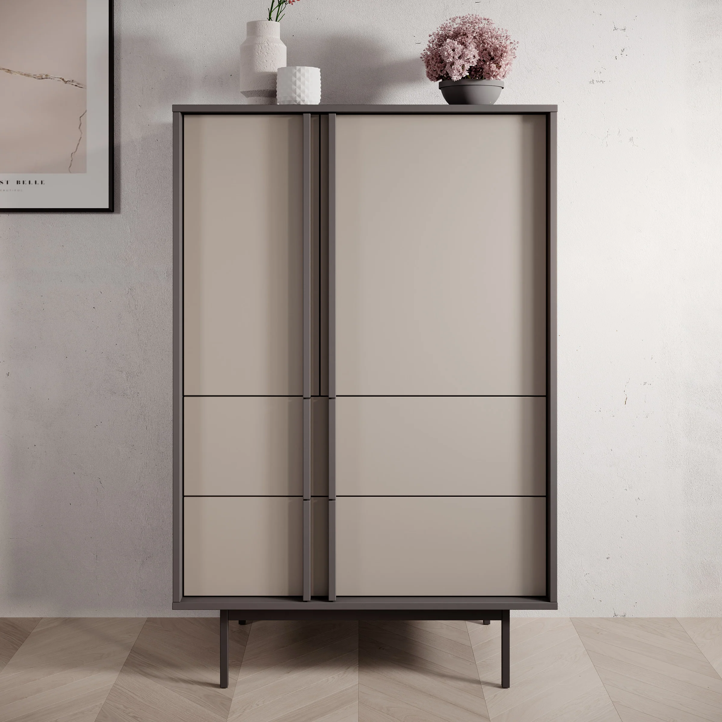 Antigo - Dressoir - Beige/Antraciet - 83x43x127 cm - Image 3