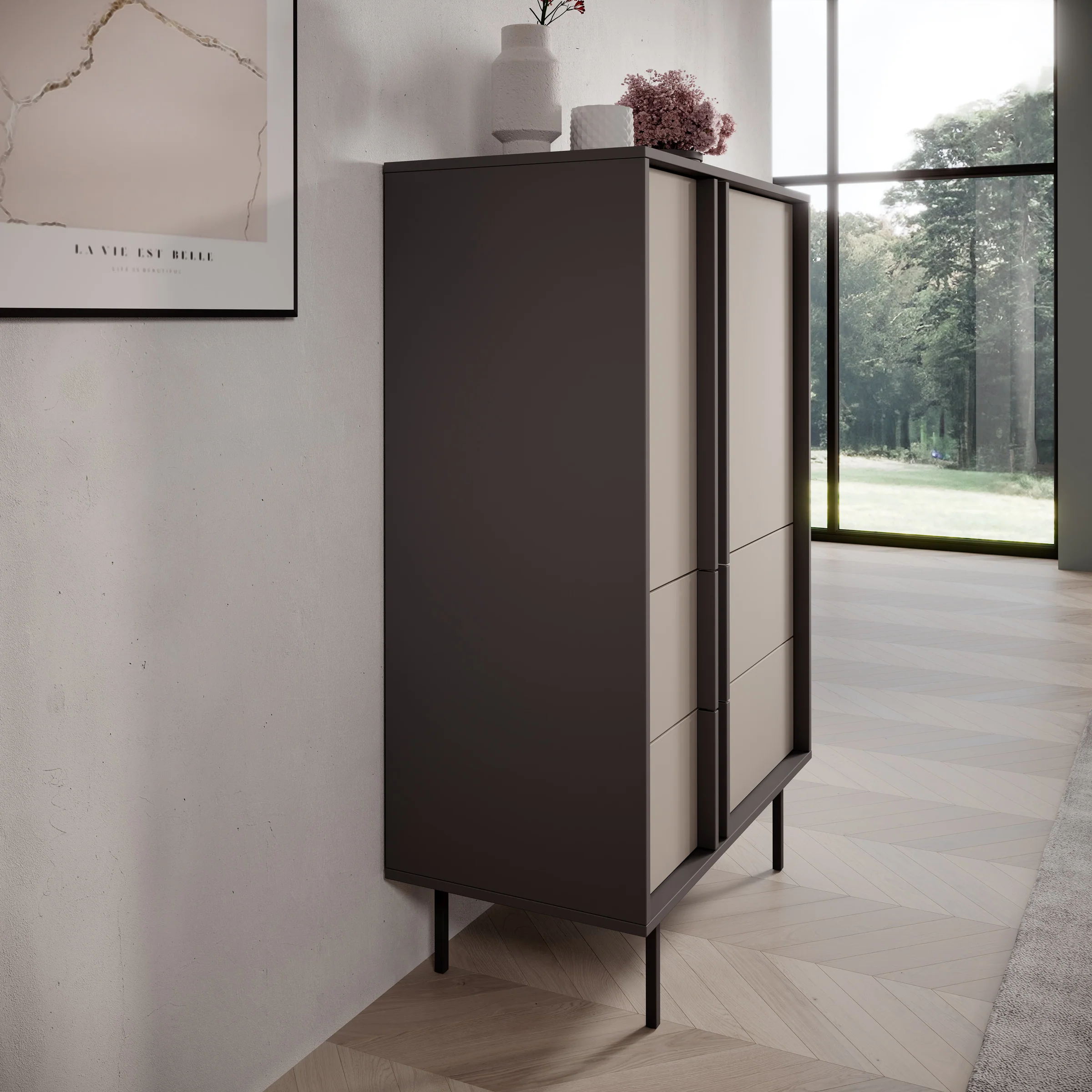 Antigo - Dressoir - Beige/Antraciet - 83x43x127 cm - Image 4