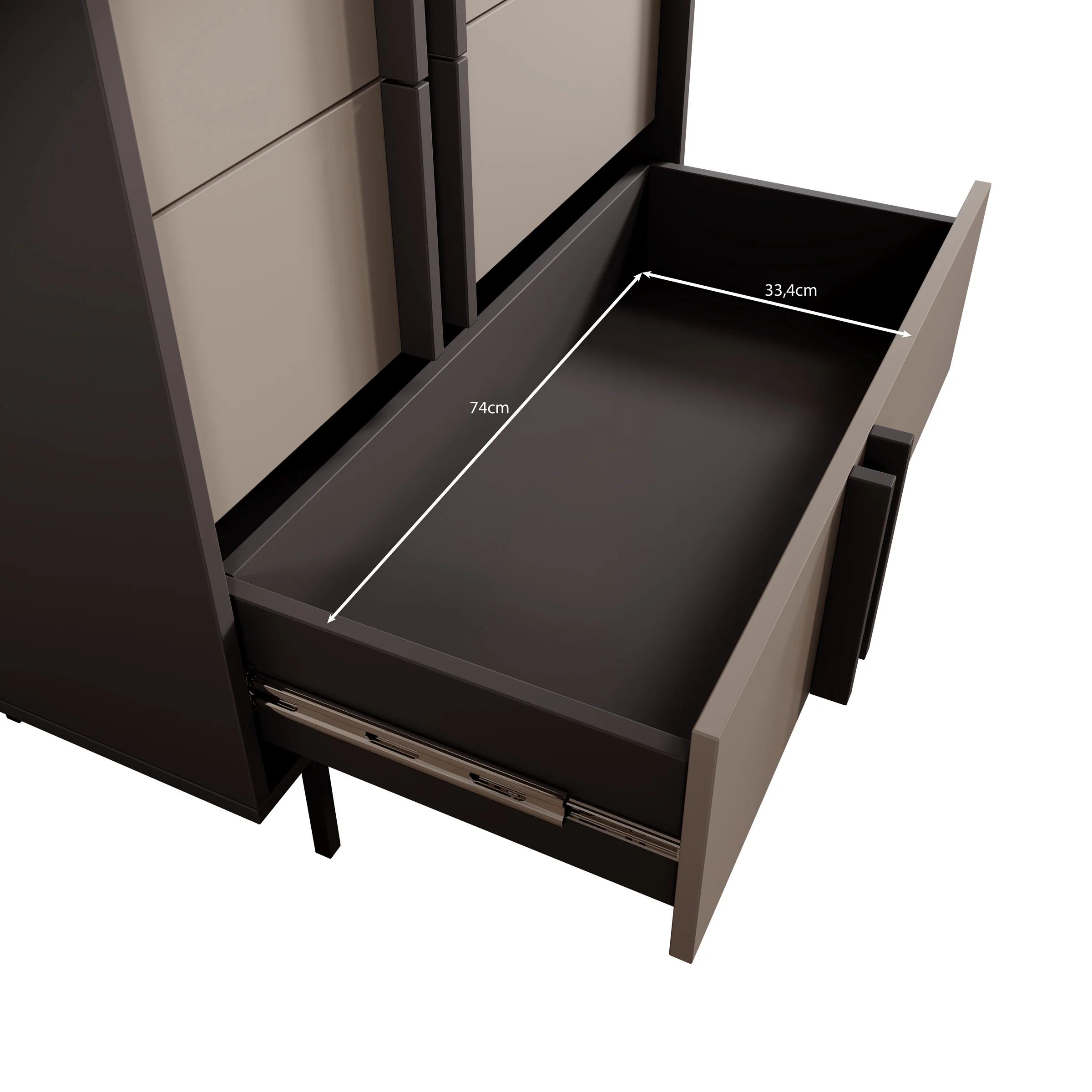 Antigo - Dressoir - Beige/Antraciet - 83x43x127 cm - Image 6