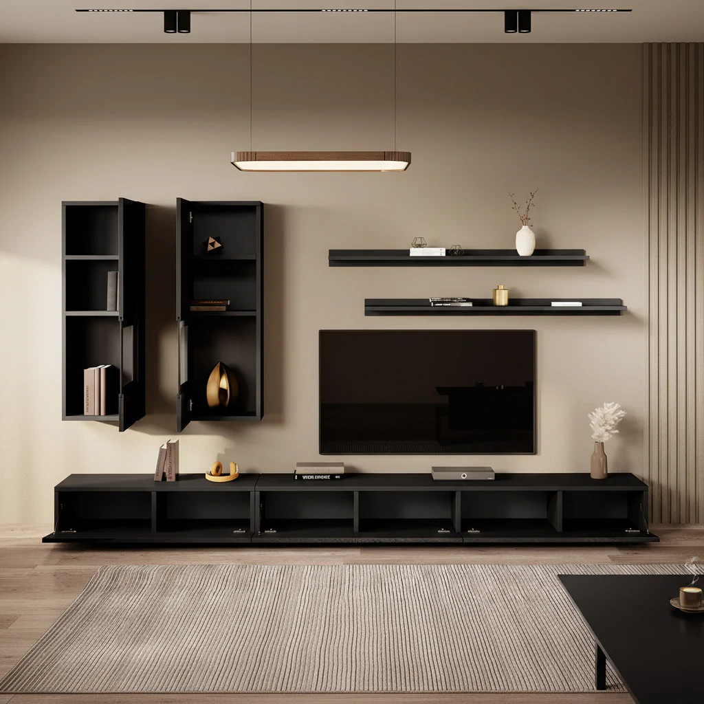 Antrix - Wandmeubel - Zwart - 270x41x26 cm - Image 2