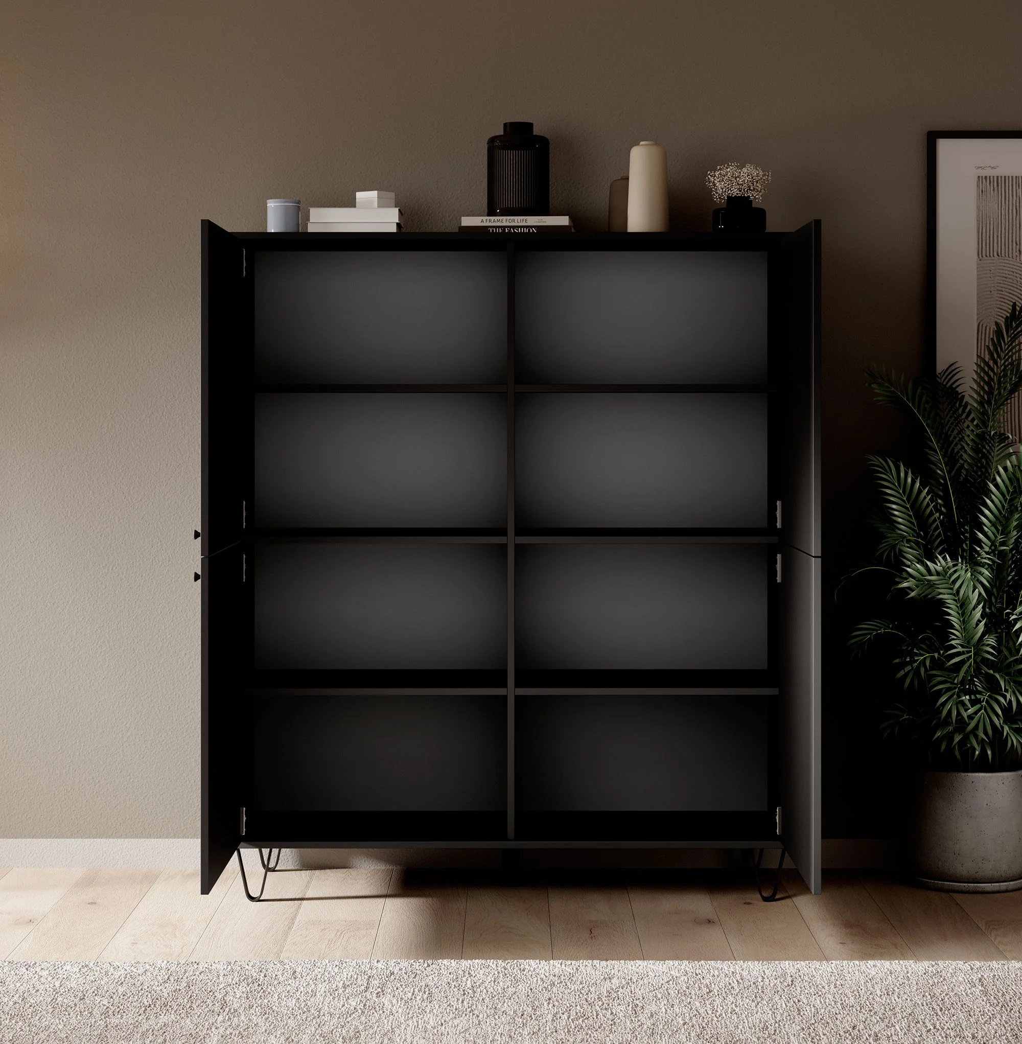 Apula - Dressoir - Antraciet - 124x40x135 cm - Image 3
