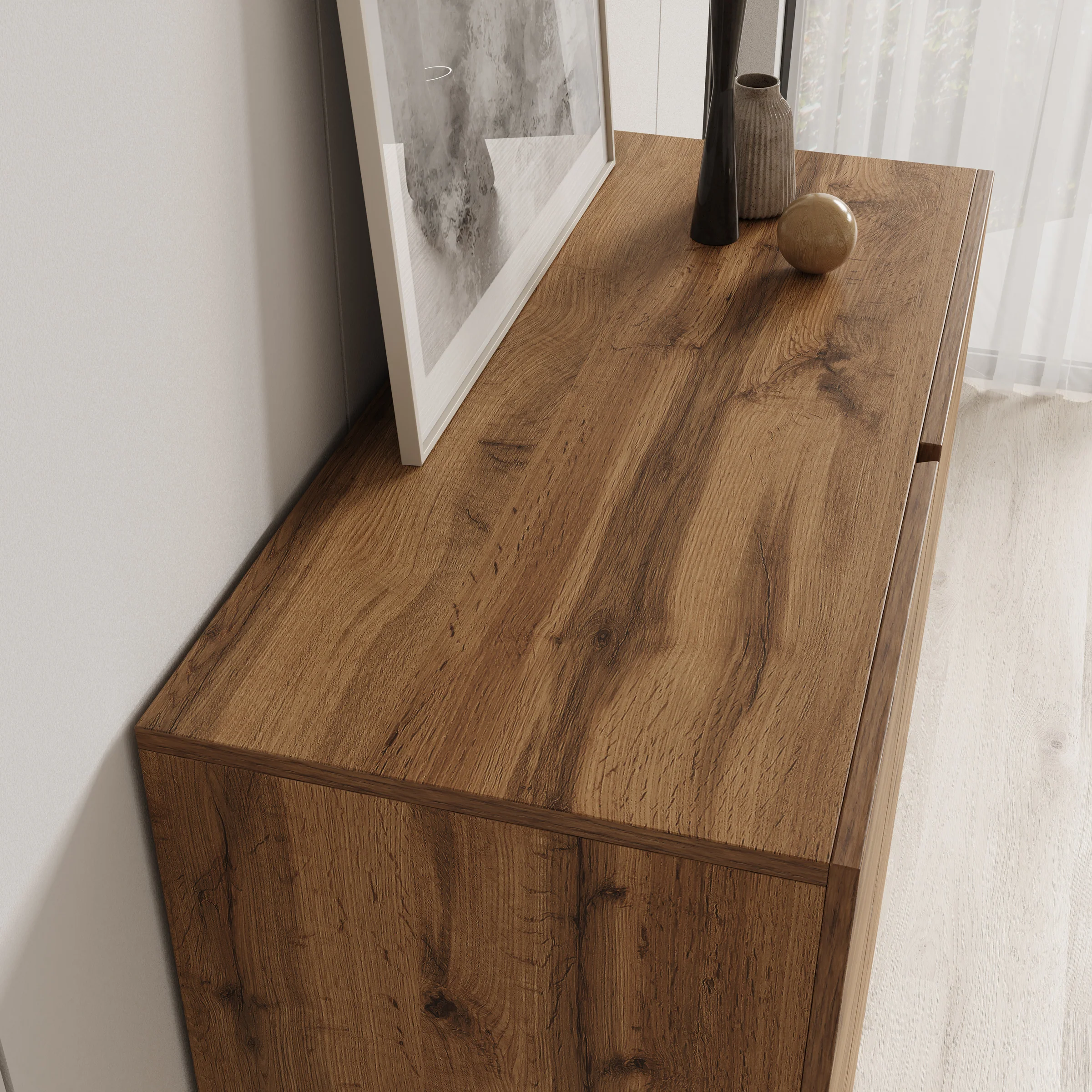 Aroji - Vitrinekast - Eikenpatroon - 92x40x139 cm - Image 5