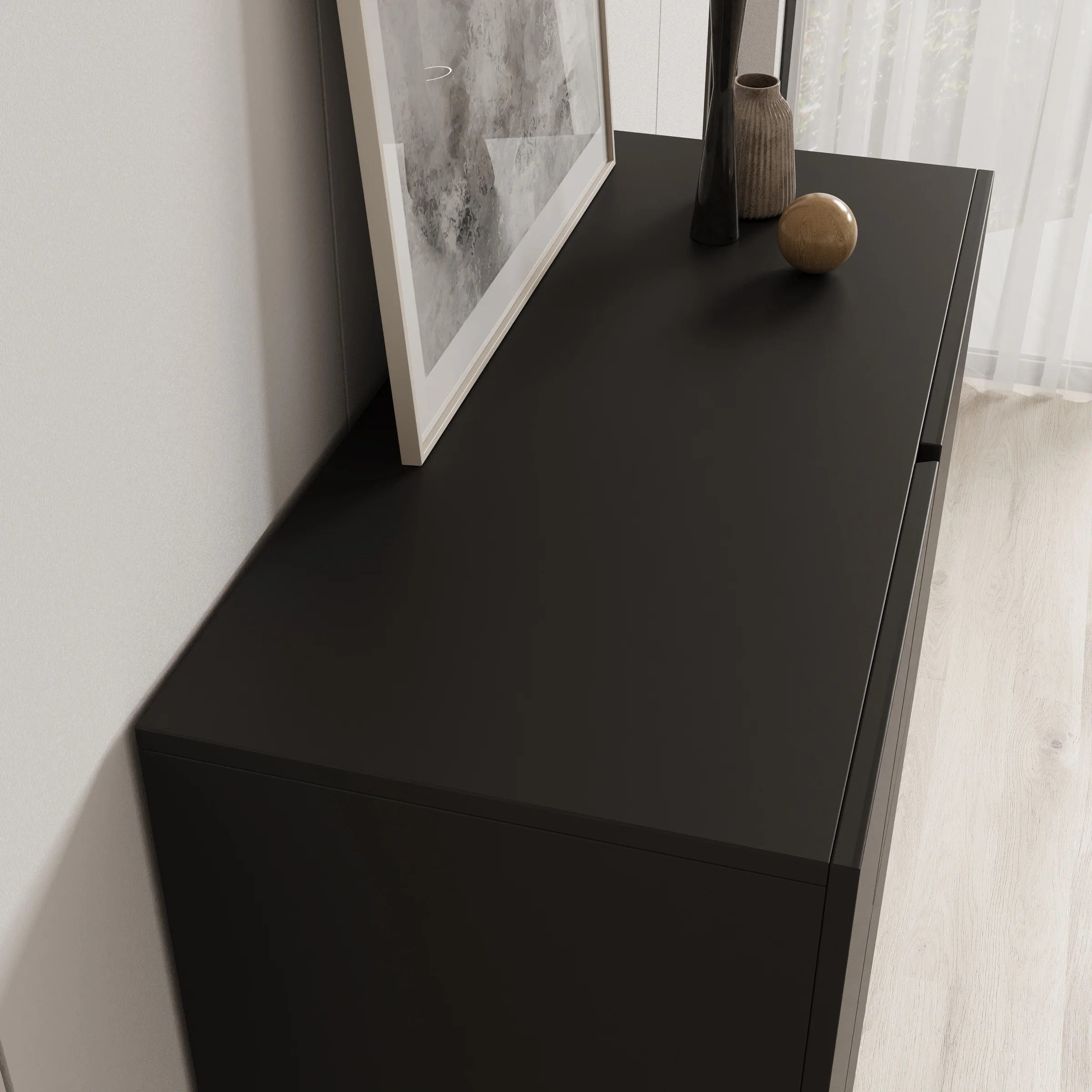 Aroji - Vitrinekast - Zwart - 92x40x139 cm - Image 5