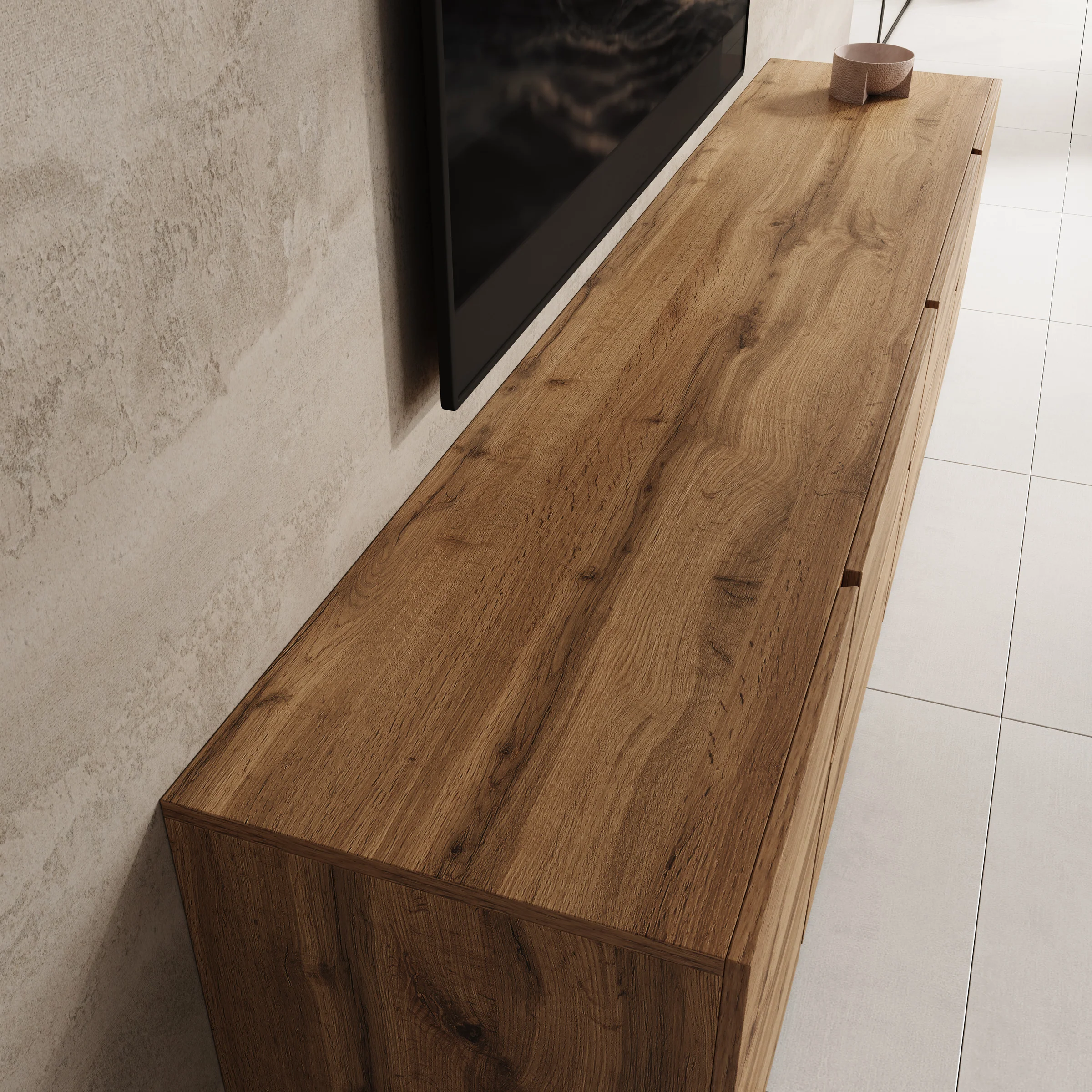 Aroji - TV-Meubel - Eikenpatroon - 195x40x48 cm - Image 5