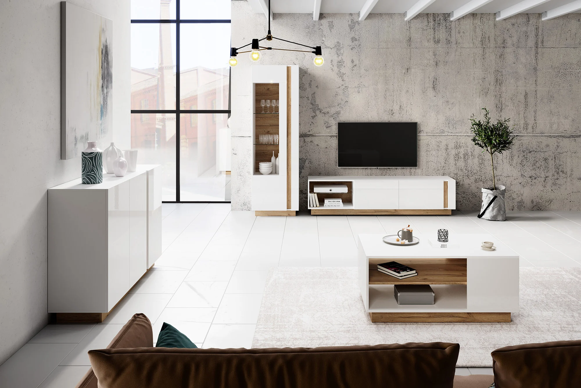 Ashley 2 - Woonkamer - Wit/eiken - Image 2