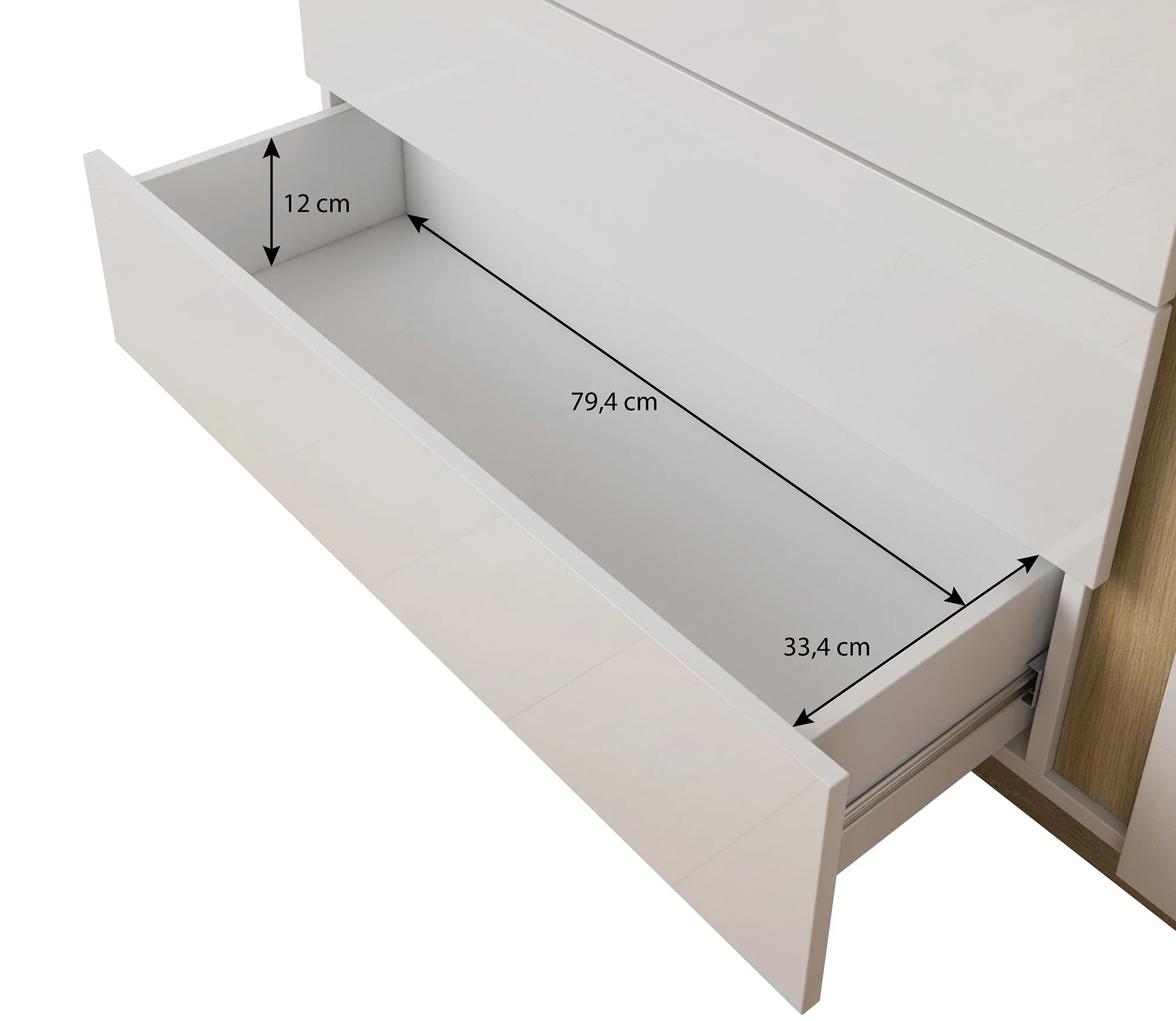 Ashley - Dressoir - Wit/eiken - 138x40x91 cm - Image 6