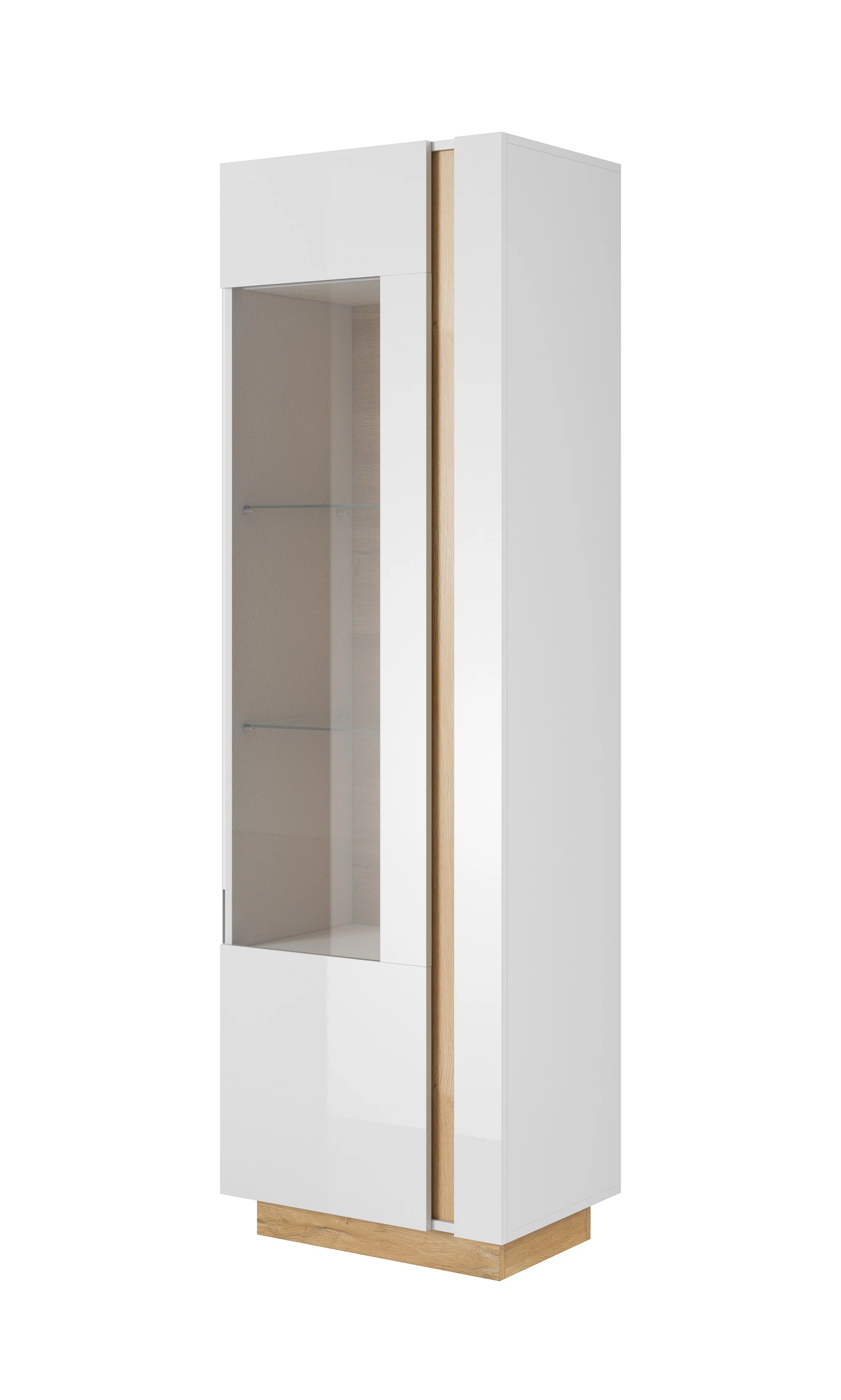 Ashley - Vitrinekast - Wit/eiken - 60x40x194 cm - Image 5