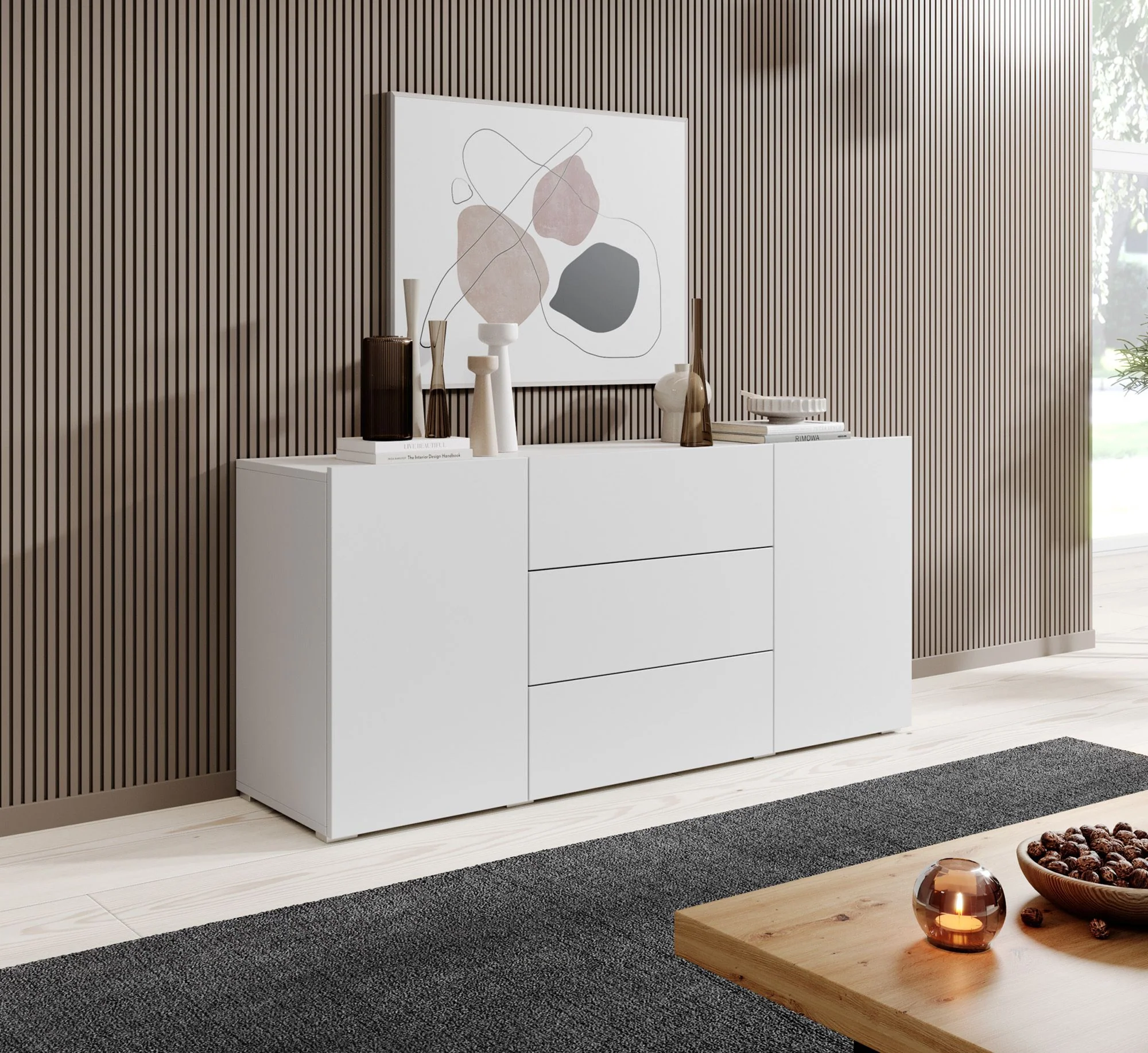 Asilento - Dressoir - Wit - 140x35x61 cm