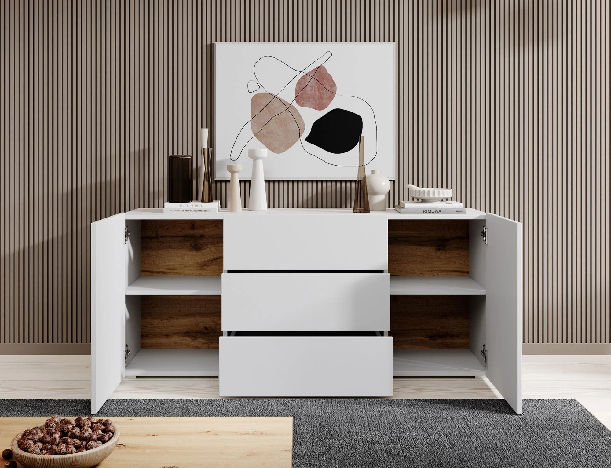 Asilento - Dressoir - Wit - 140x35x61 cm - Image 5