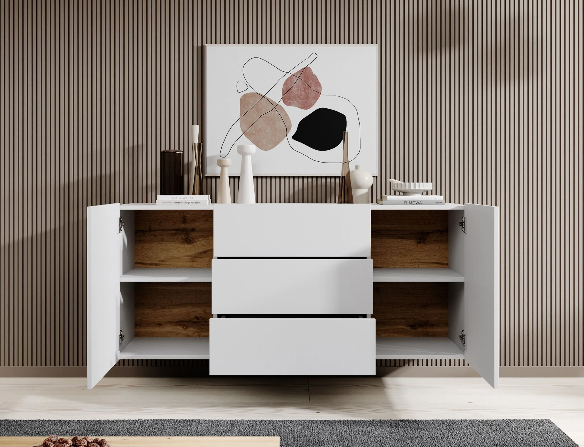Asilento - Dressoir - Wit - 140x35x61 cm - Image 6