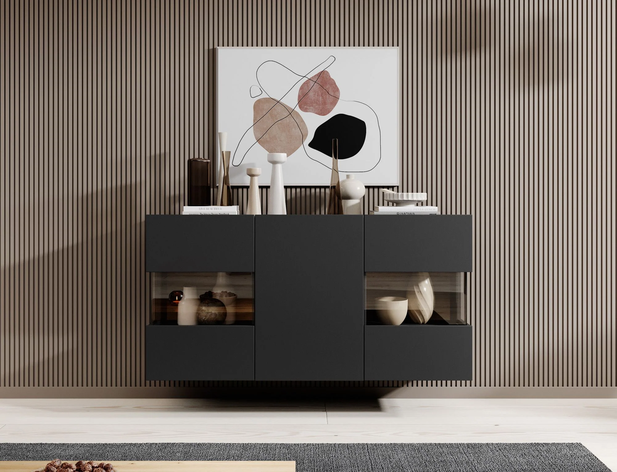 Asilento - Dressoir - Zwart - 120x35x60 cm - Image 4