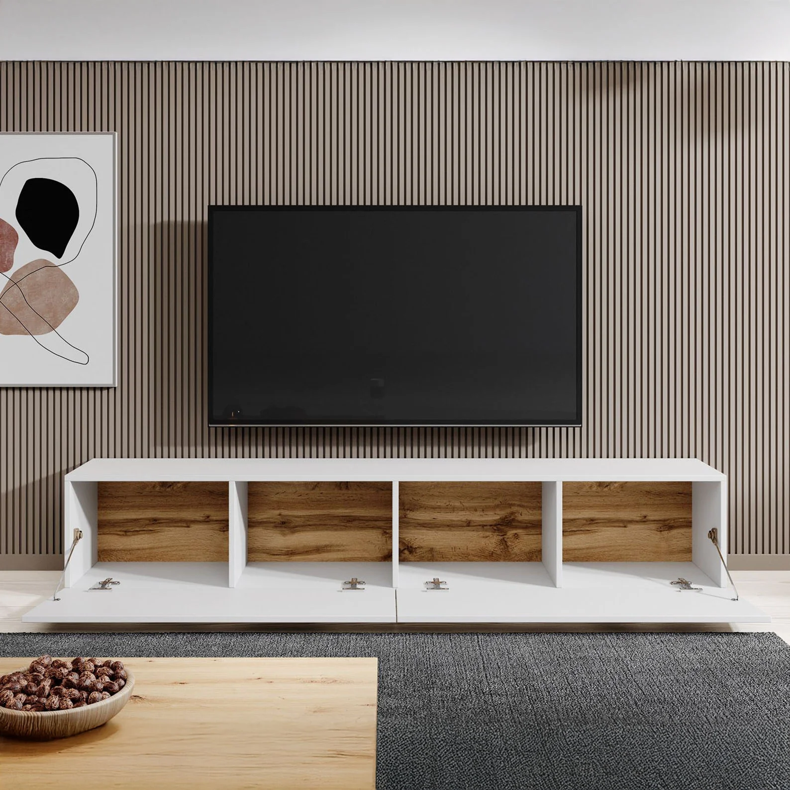 Asilento - TV-Meubel - Mat wit - 180 cm - Image 2