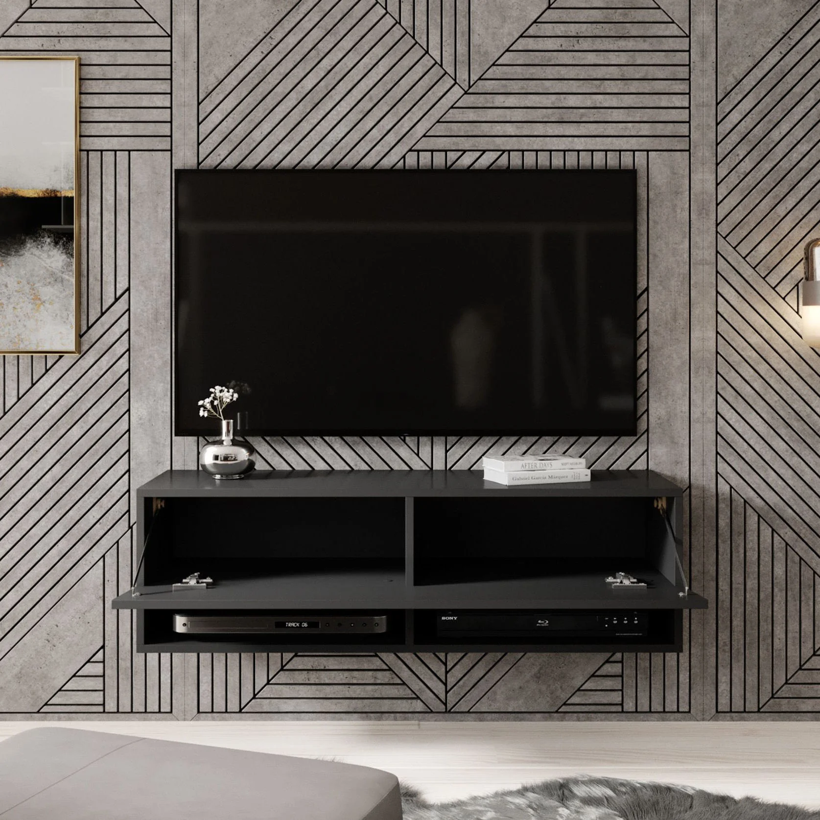 Asino - TV-Meubel  - Mat zwart - 100 cm - Image 2