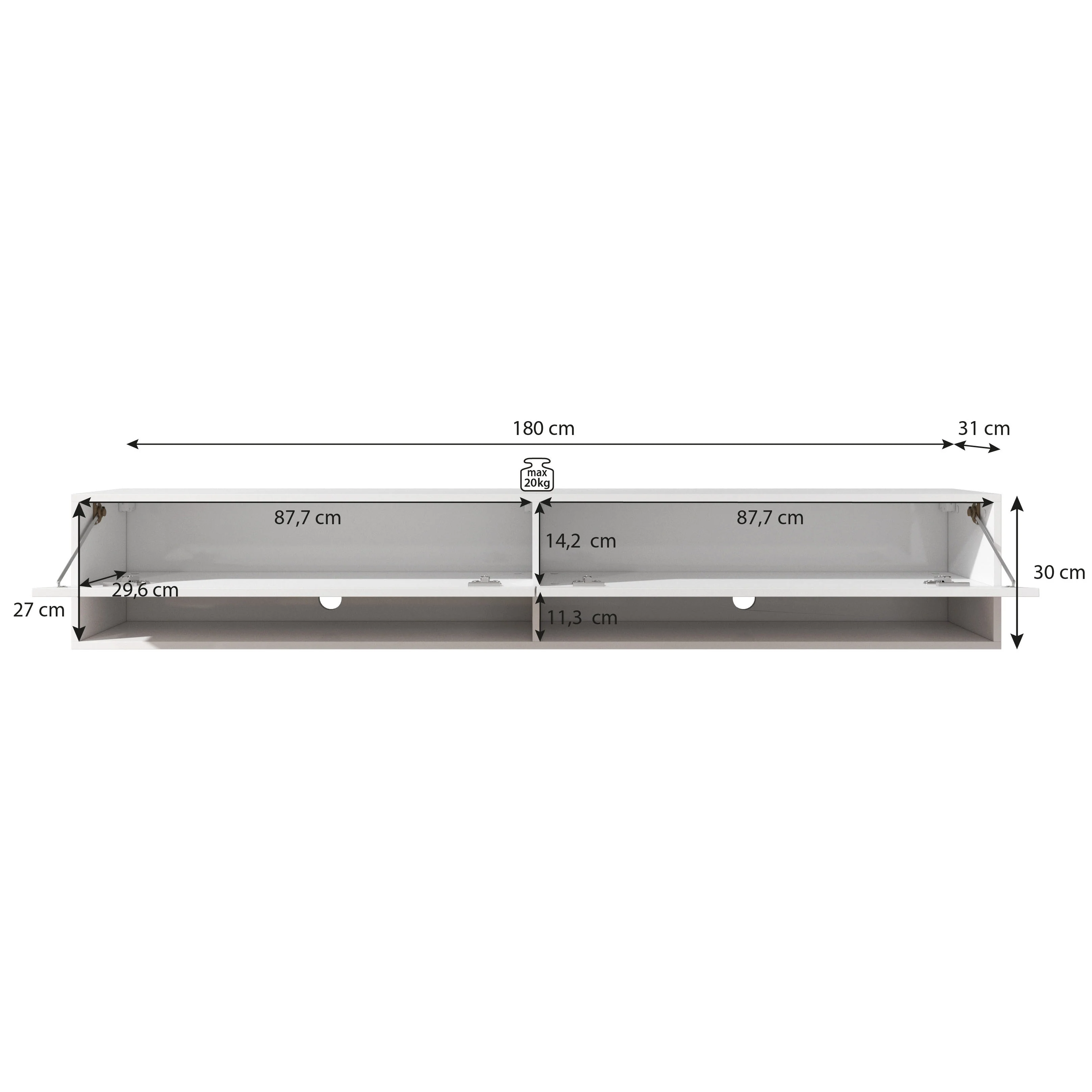 Asino - TV-Meubel  - Mat zwart  - 180 cm - Image 6