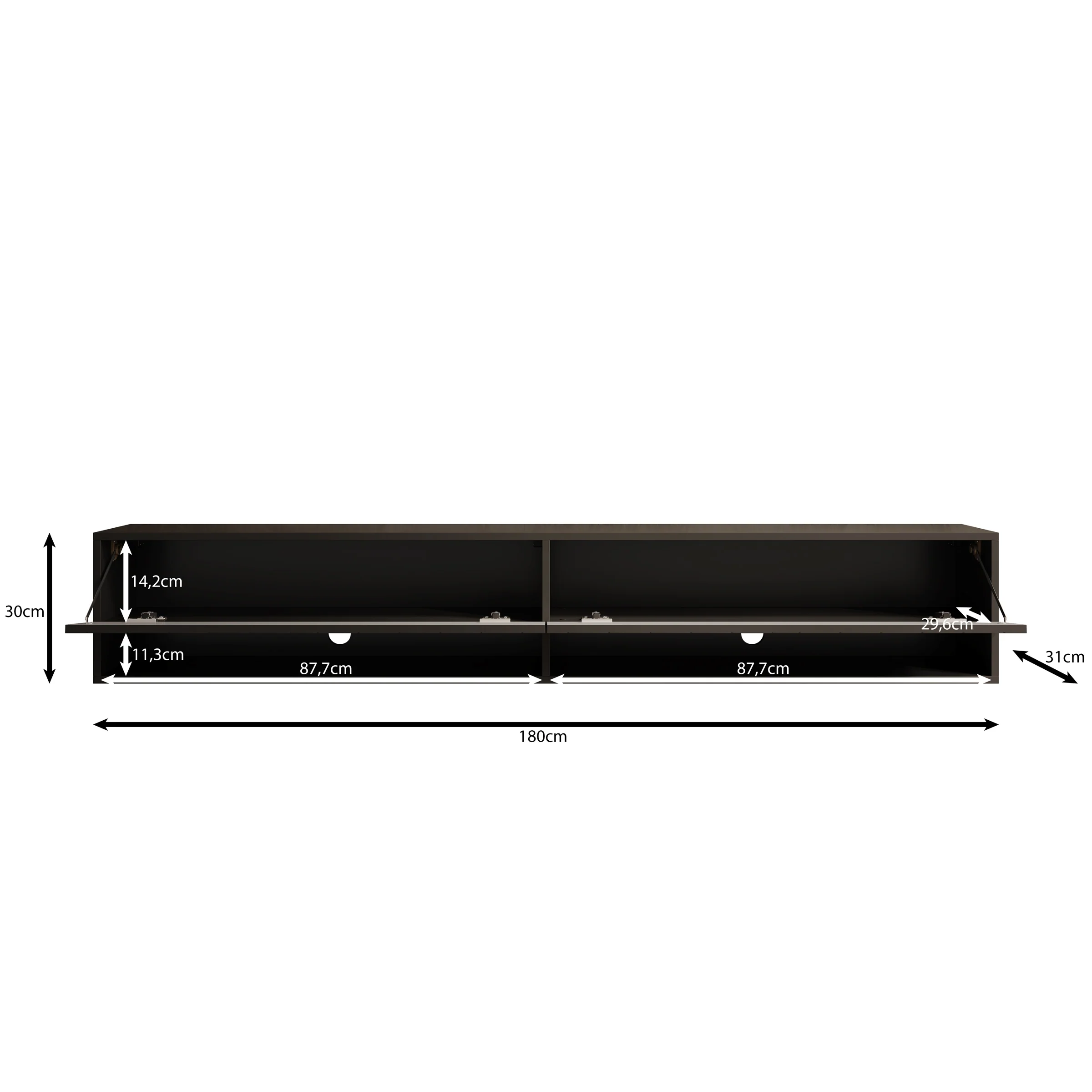 Asino - TV-Meubel  - Zwart visgraat  - 180x31x30 cm - Image 6