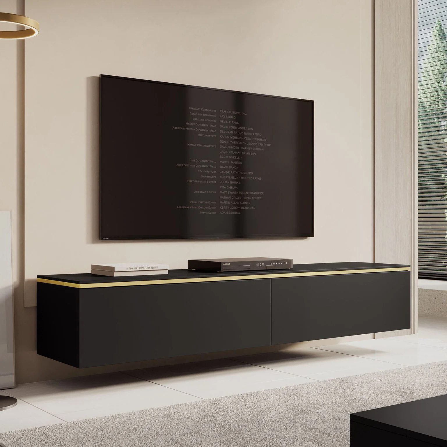 Assunta - TV-Meubel - Mat zwart - 180 cm