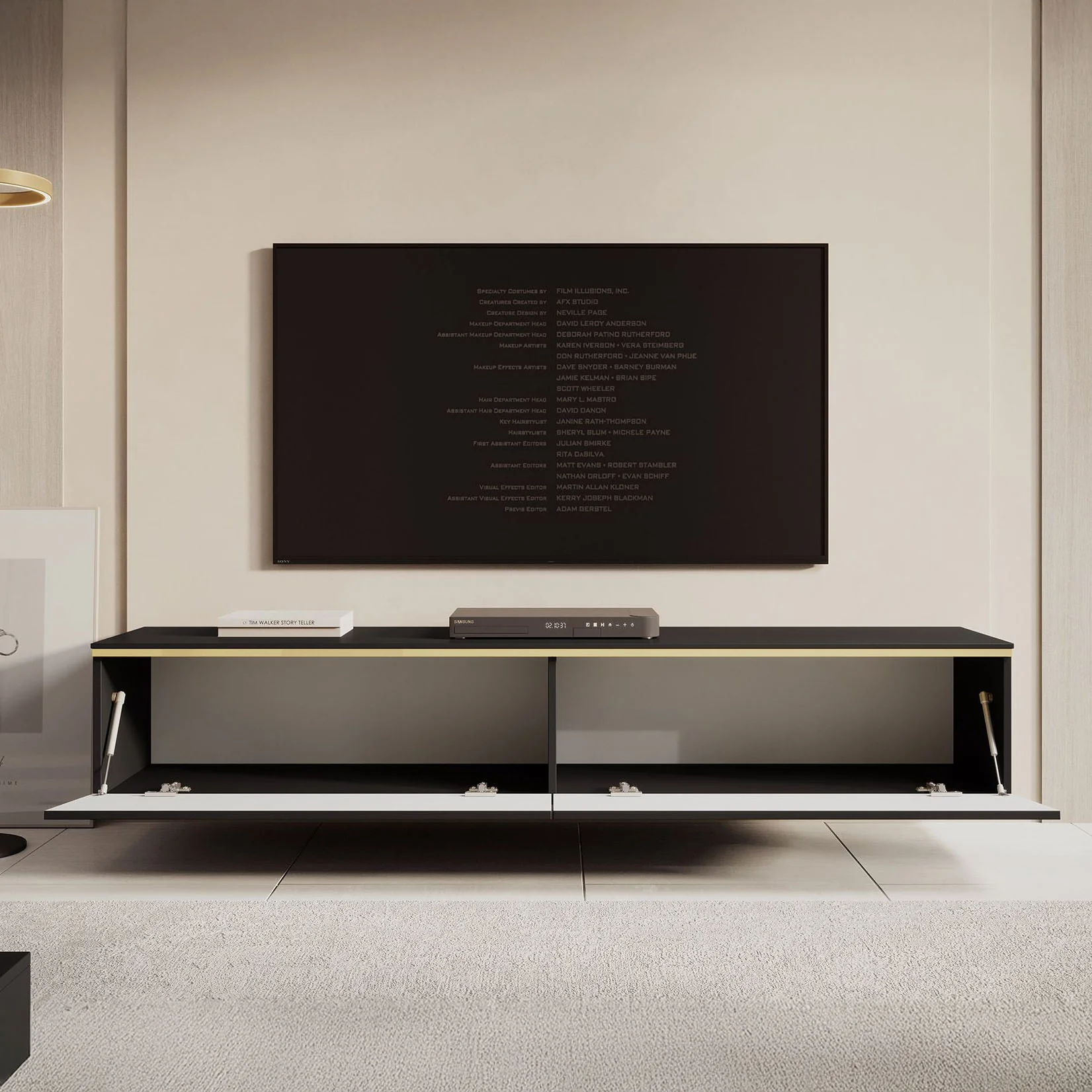 Assunta - TV-Meubel - Mat zwart - 180 cm - Image 2
