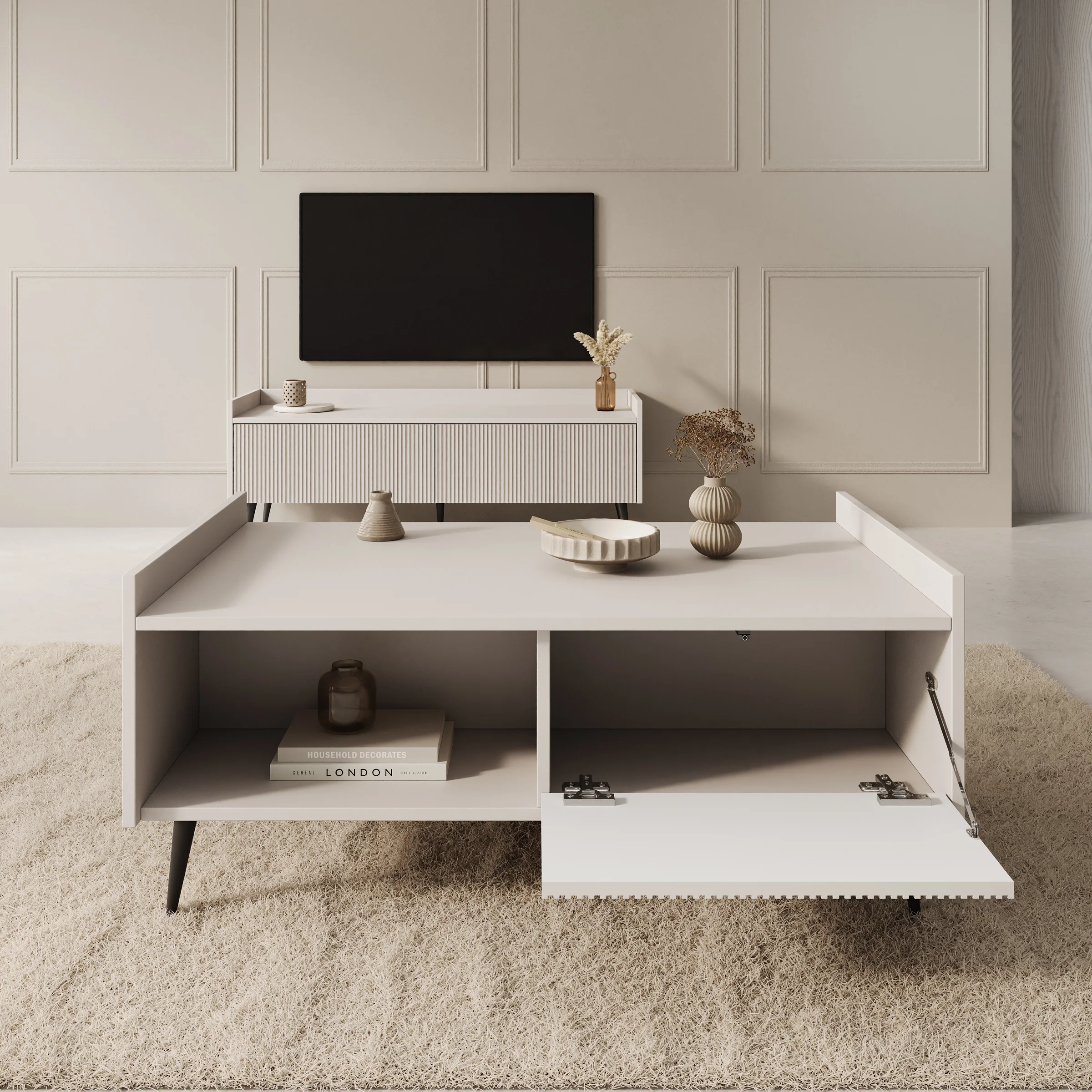 Asty - Salontafel - Beige - 100x60x45 cm - Image 2