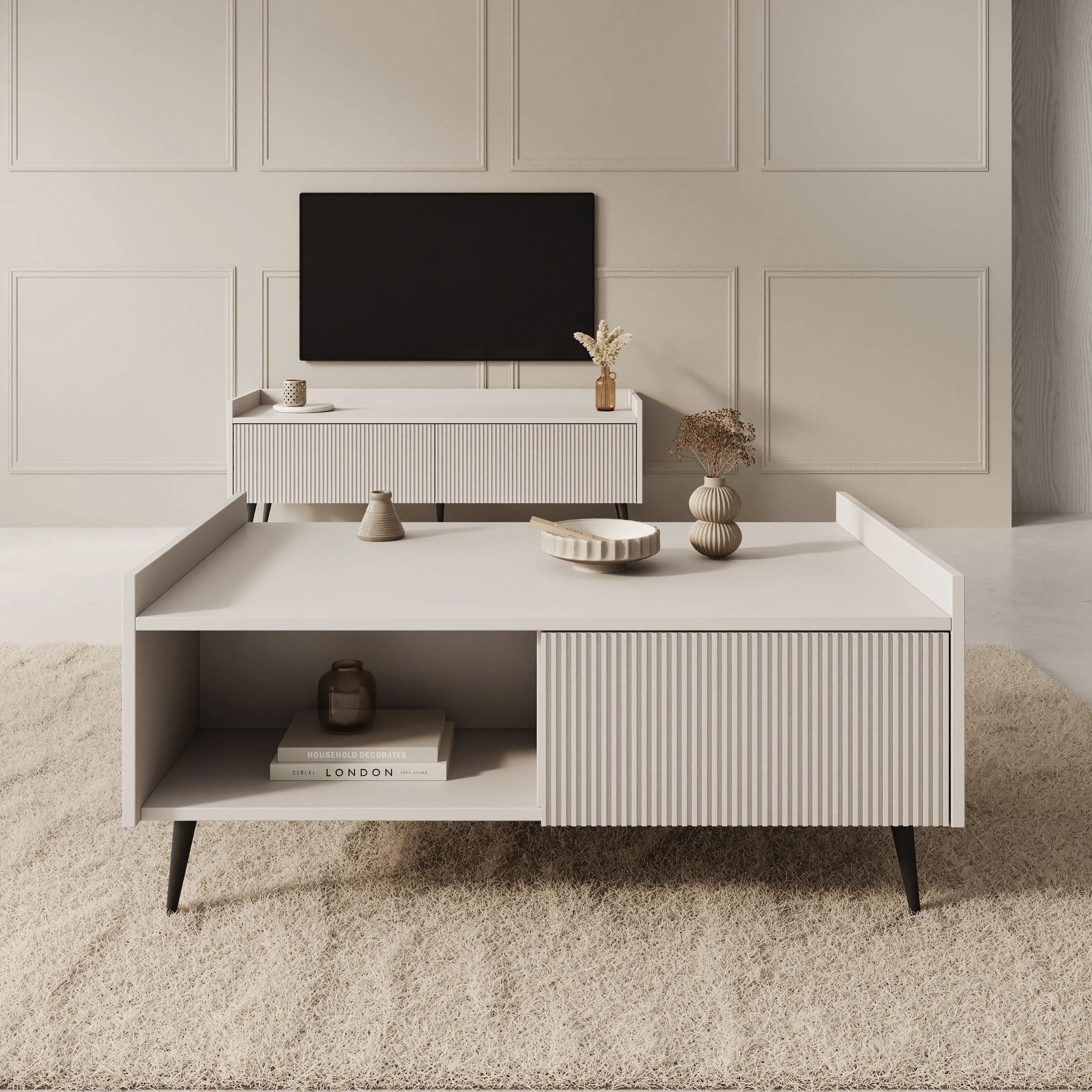 Asty - Salontafel - Beige - 100x60x45 cm - Image 3