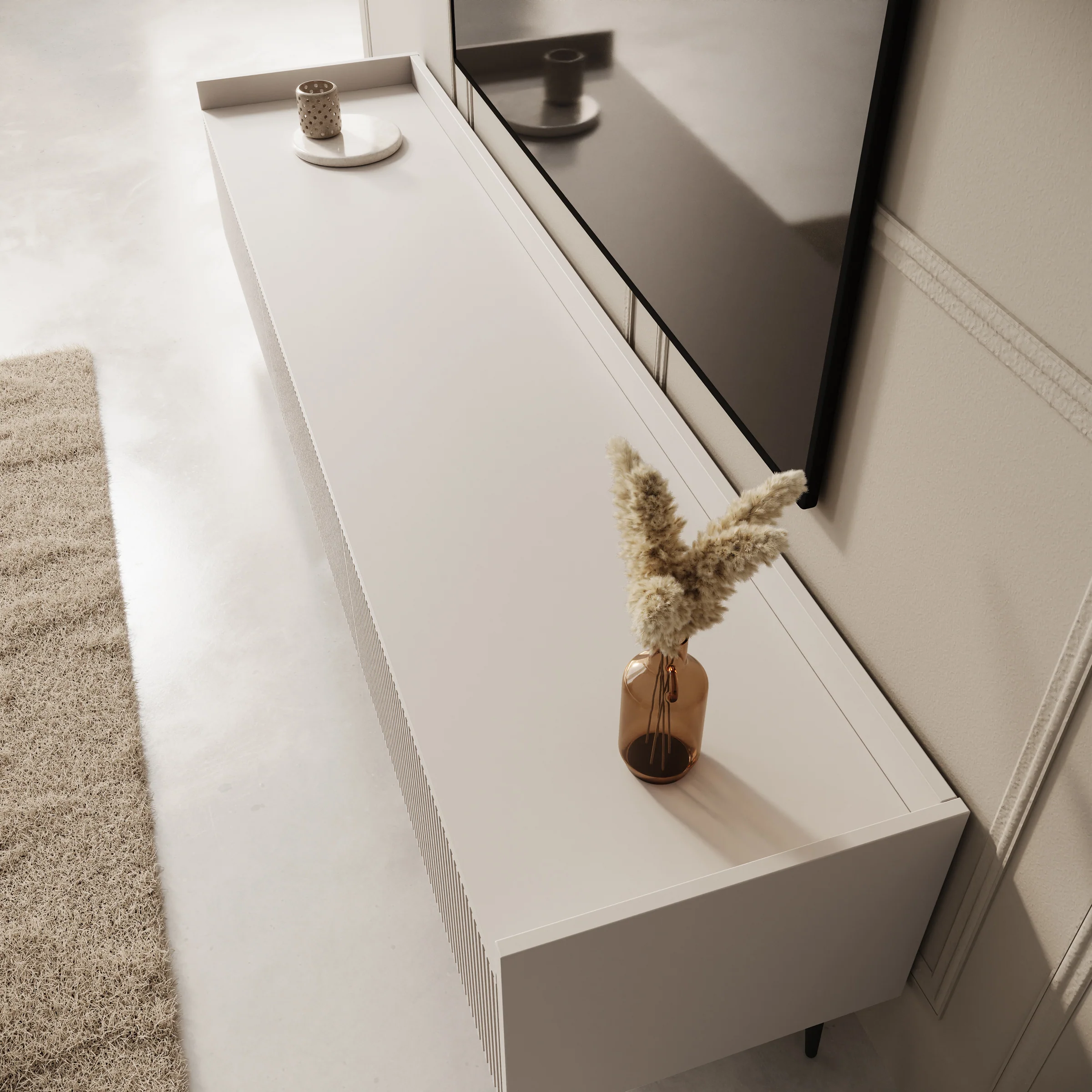 Asty - TV-Meubel - Beige - 180x40x45 cm - Image 5
