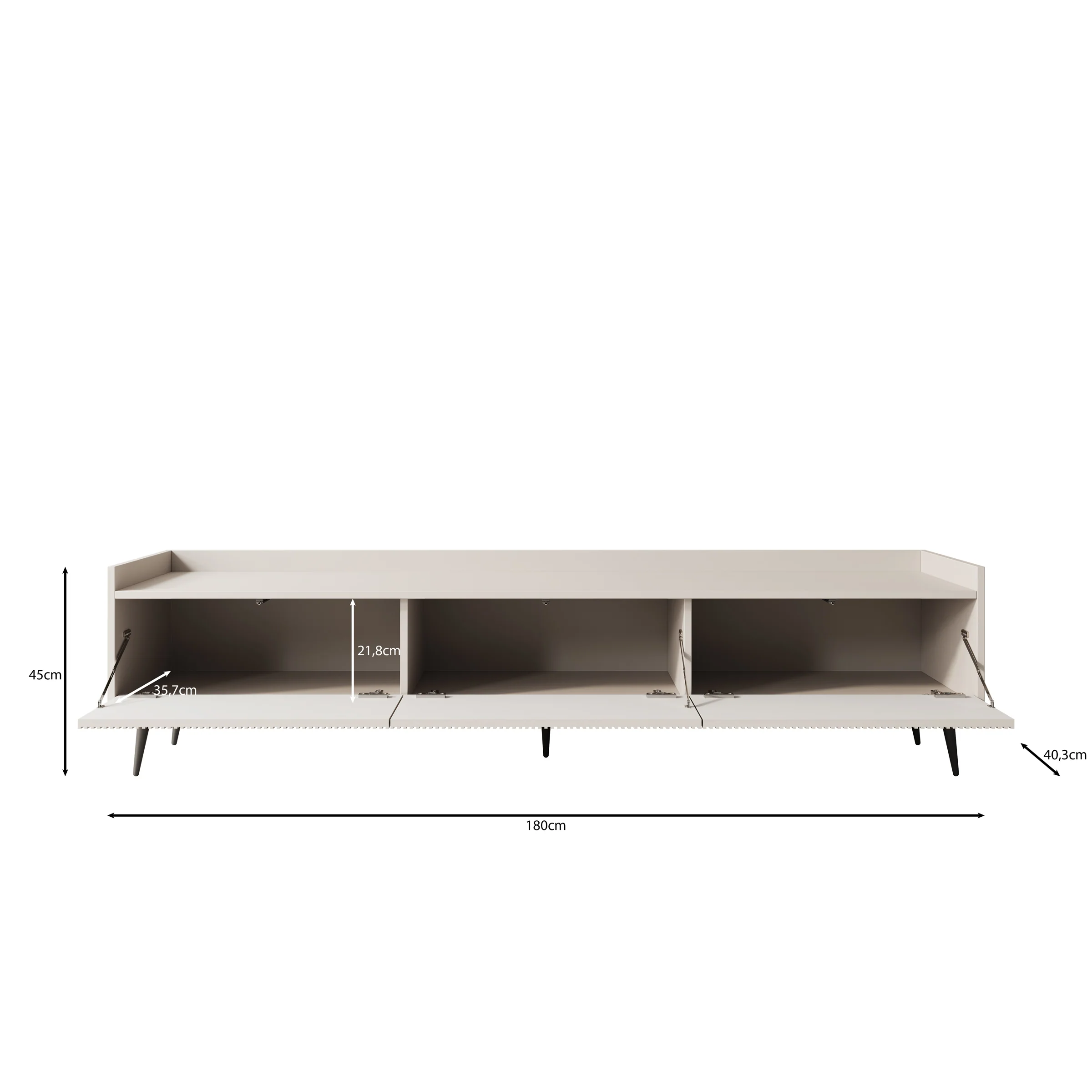 Asty - TV-Meubel - Beige - 180x40x45 cm - Image 6