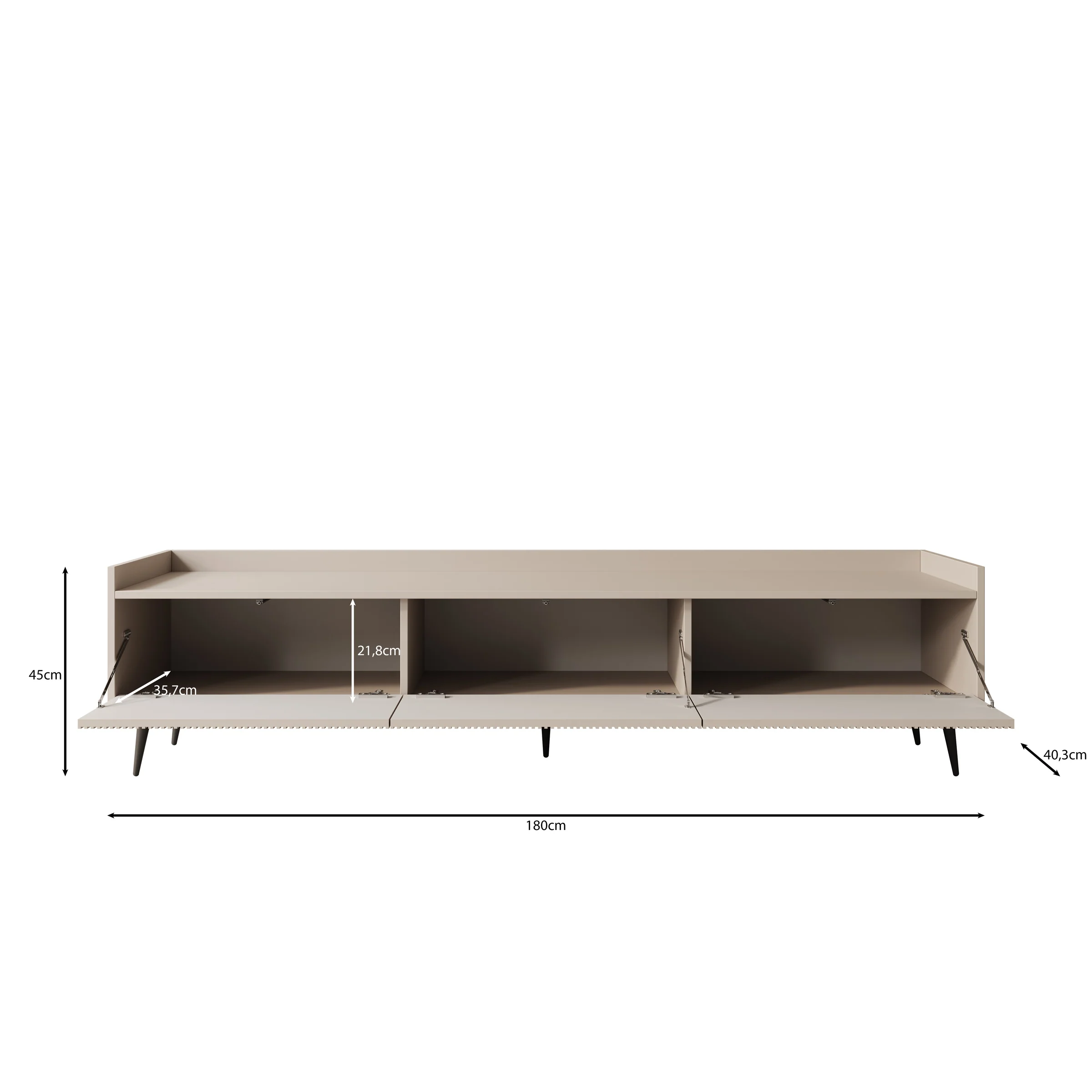 Asty - TV-Meubel - Donker eiken - 180x40x45 cm - Image 6