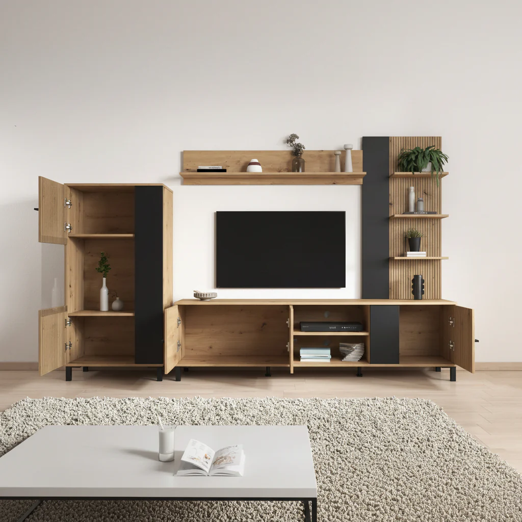 Austin - Wandmeubel - Eiken - 188x40x52 cm - Image 2