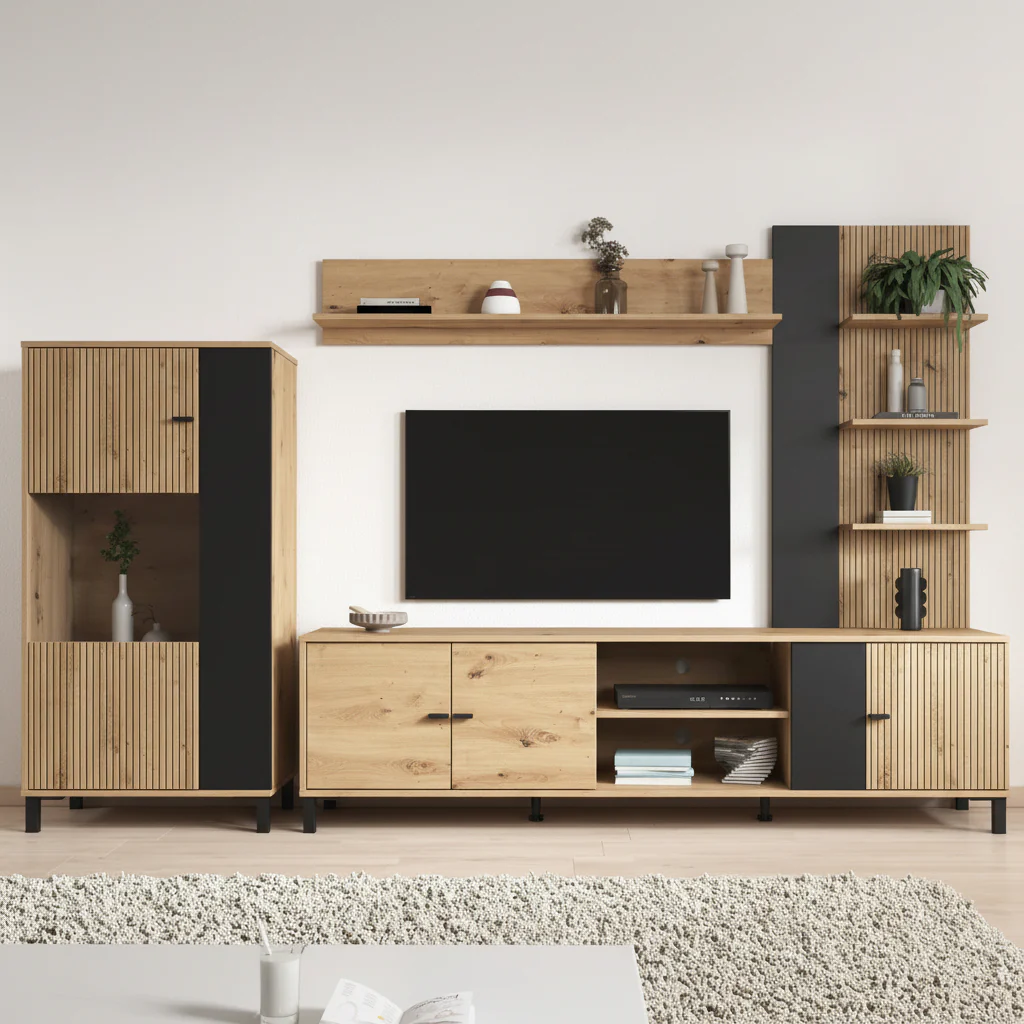 Austin - Wandmeubel - Eiken - 188x40x52 cm - Image 3
