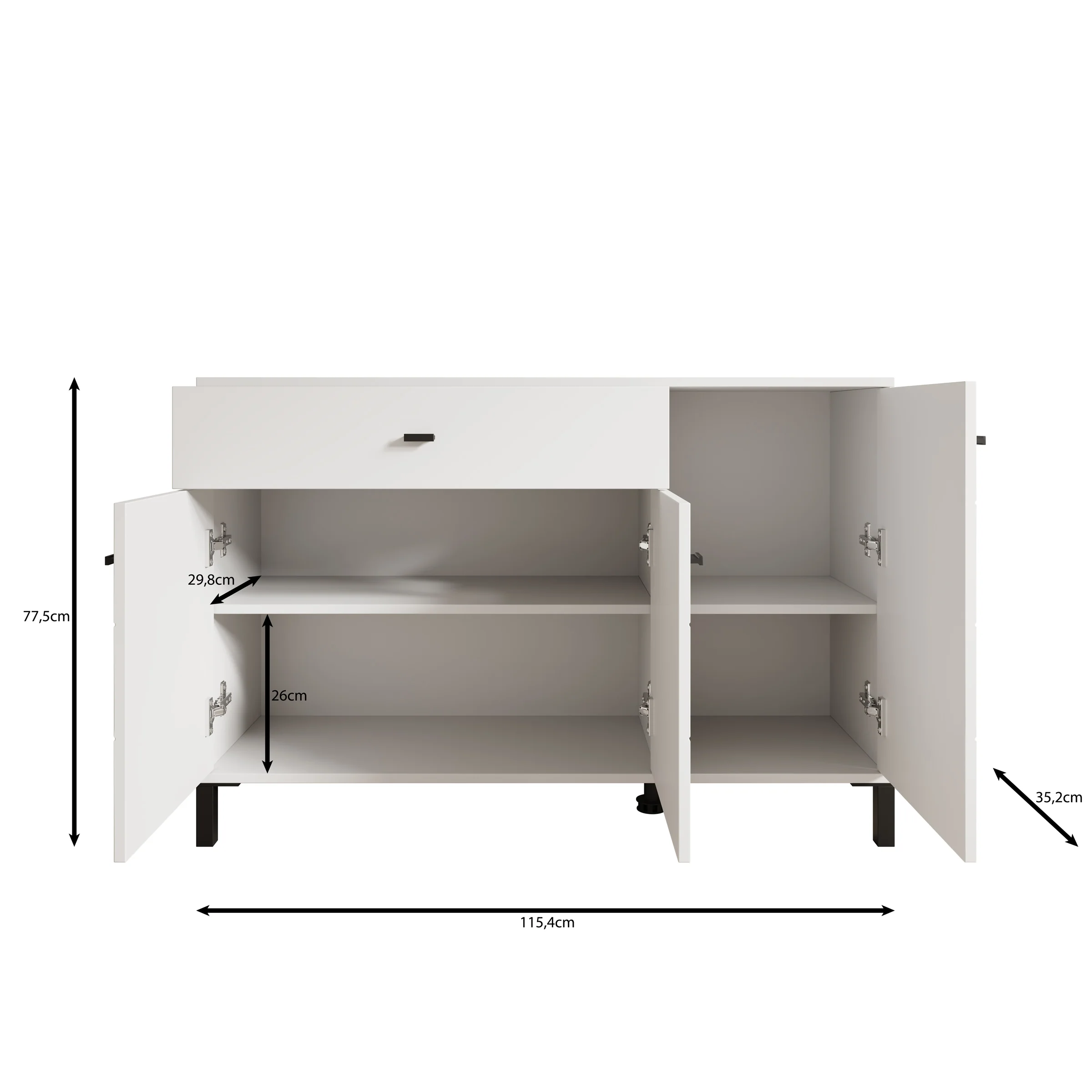 Avellio - Dressoir - Eikenpatroon - 116x35x78 cm - Image 6