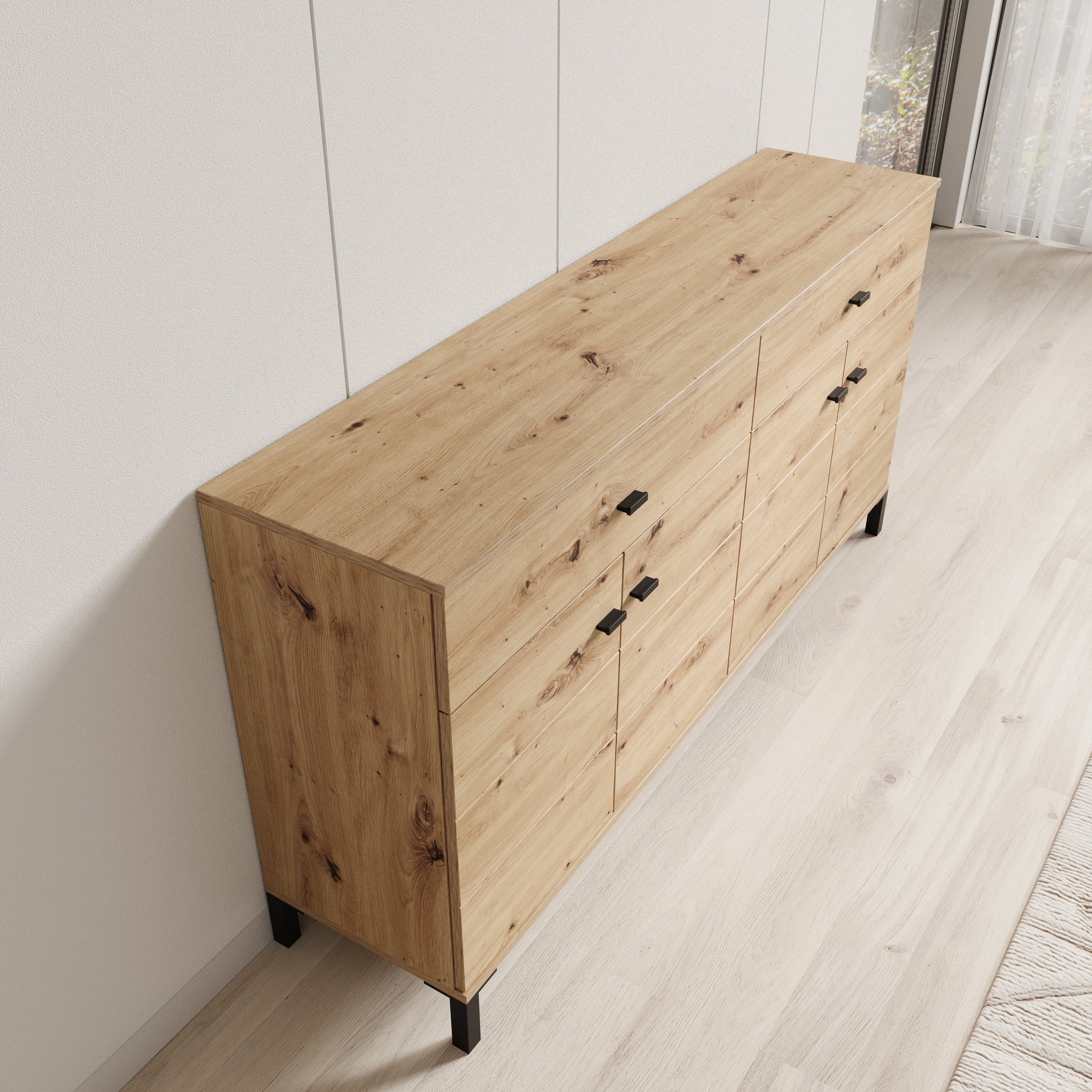 Avellio - Dressoir - Eikenpatroon - 154x35x78 cm - Image 5