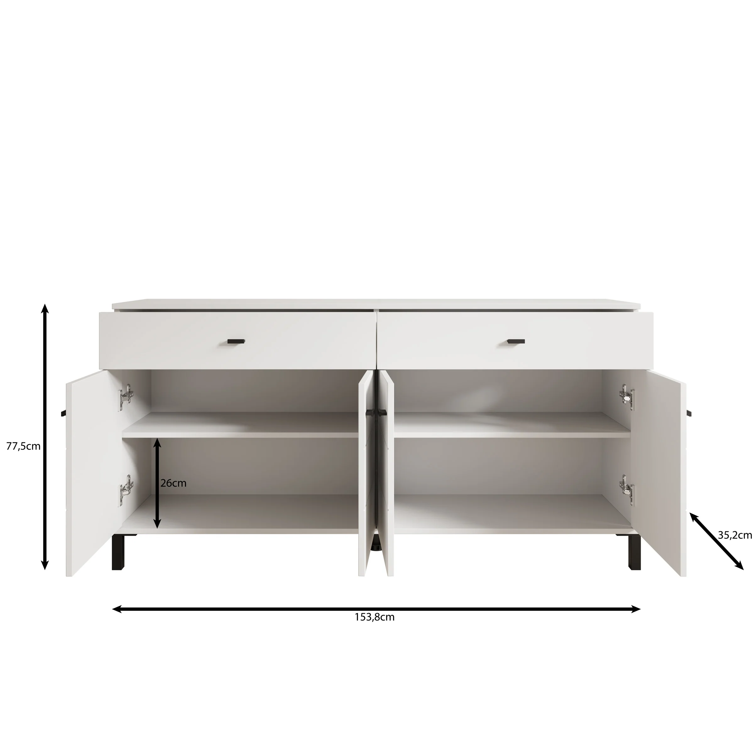 Avellio - Dressoir - Eikenpatroon - 154x35x78 cm - Image 6
