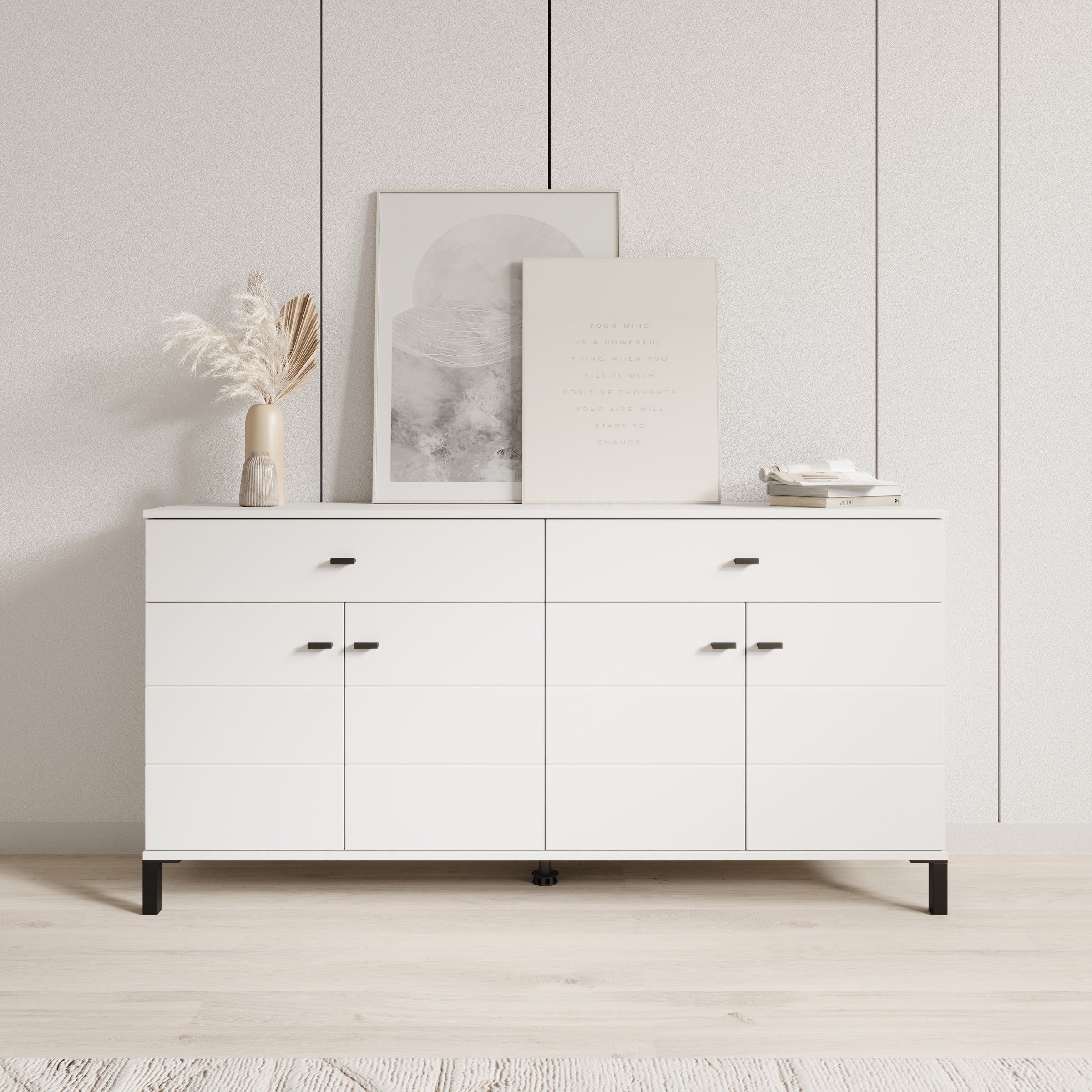 Avellio - Dressoir - Wit - 154x35x78 cm - Image 3