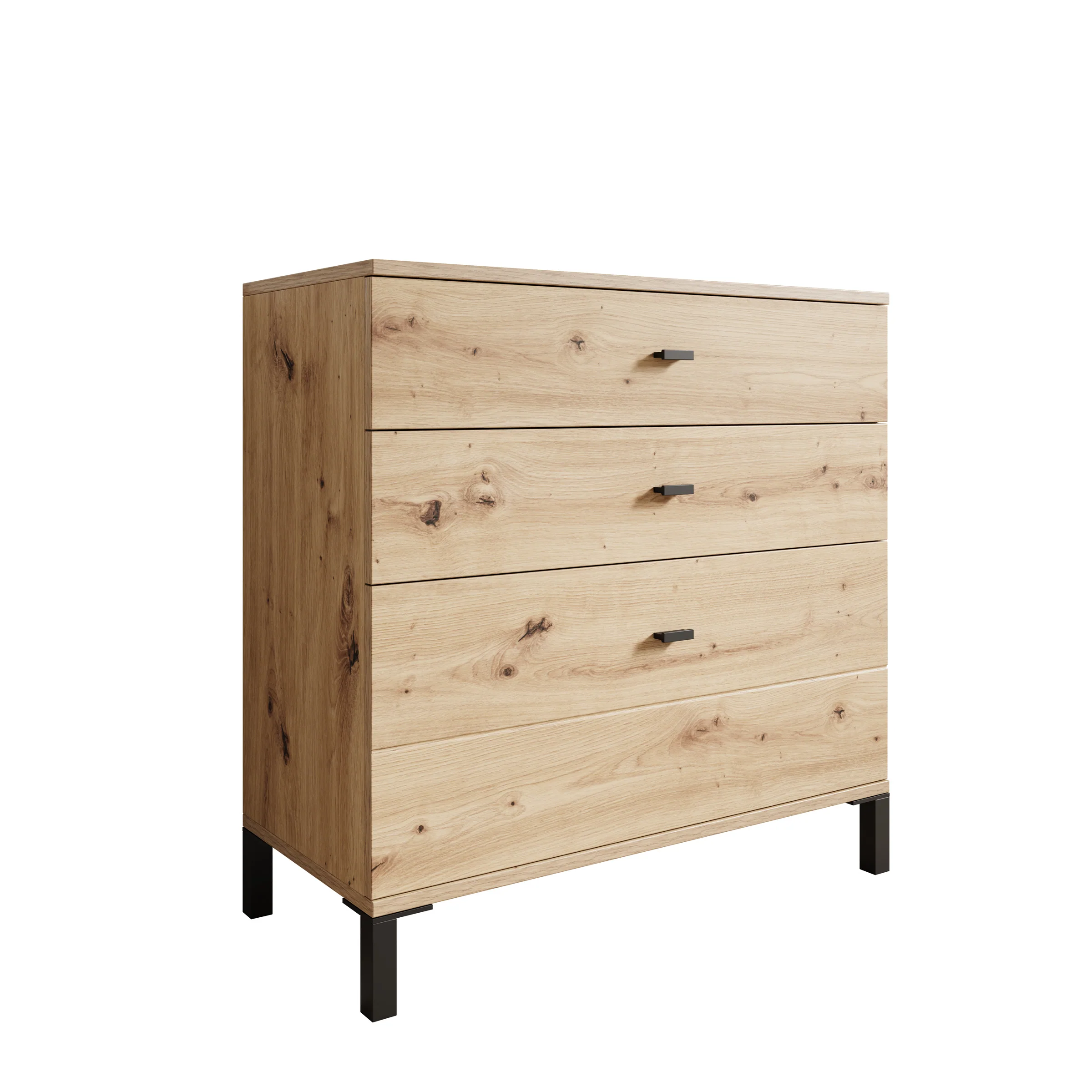 Avellio - Ladekast met 3 lades - Eikenpatroon - 77x35x78 cm - Image 7