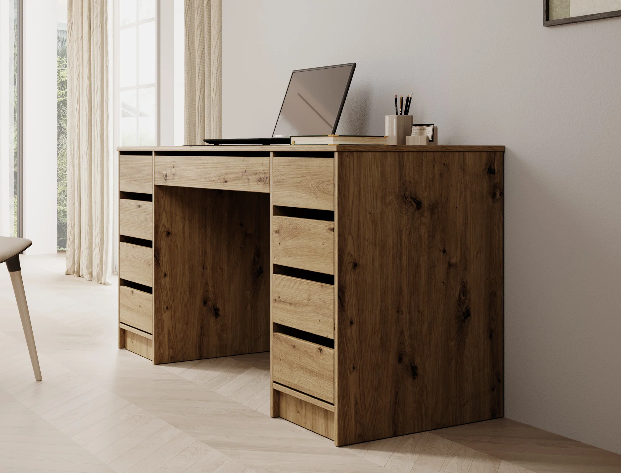 Avio 2 - Bureau - Eiken - 154x55 cm - Image 3