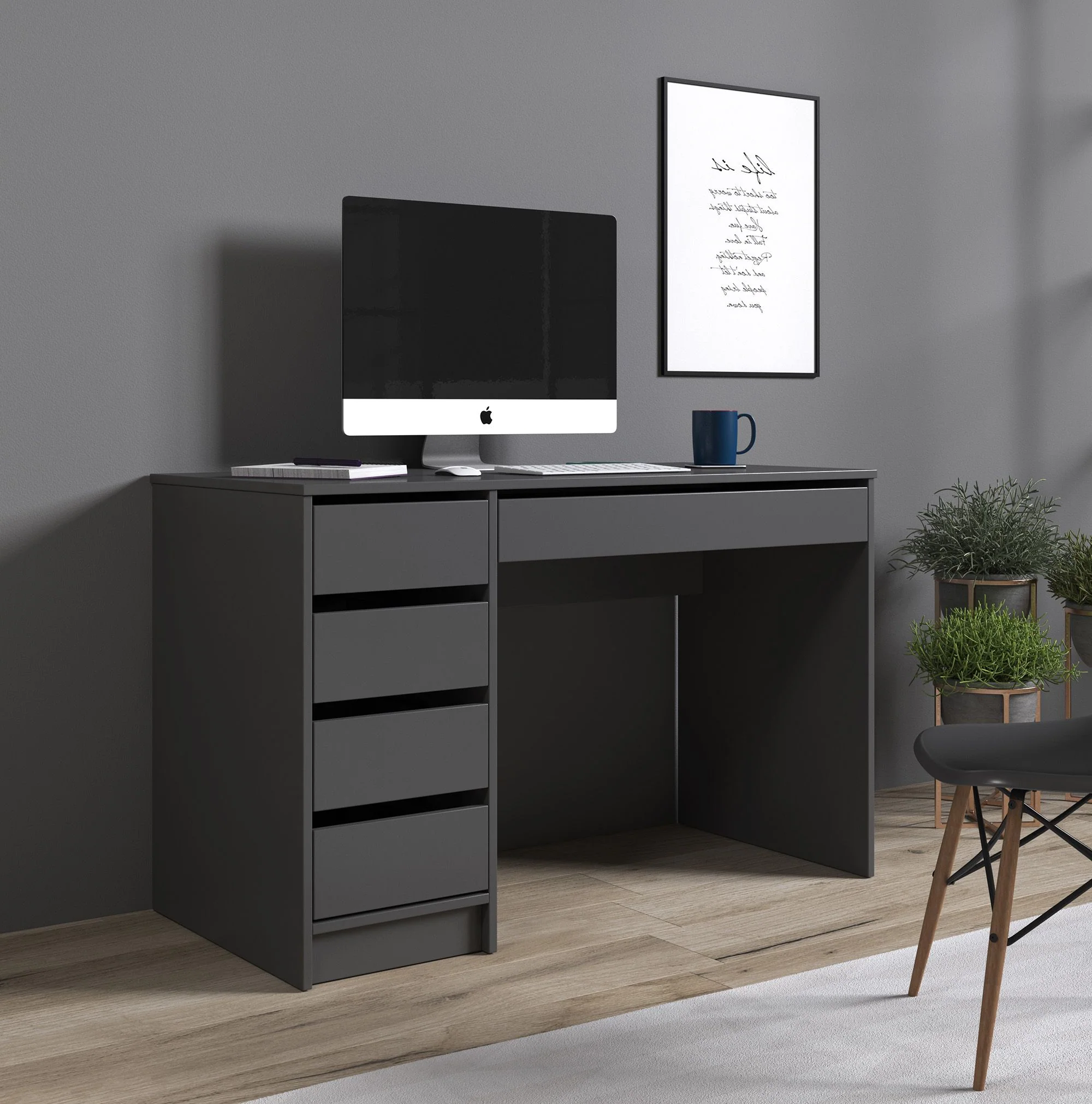 Avio - Bureau - Grijs - 120x55 cm