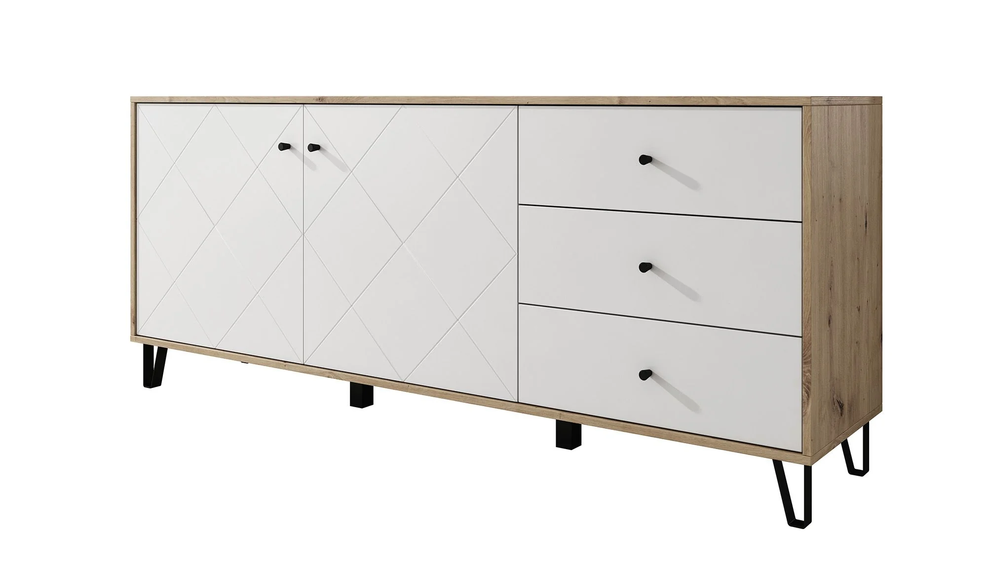 Barlo - Dressoir - Wit/eiken - 183x40x75 cm - Image 6